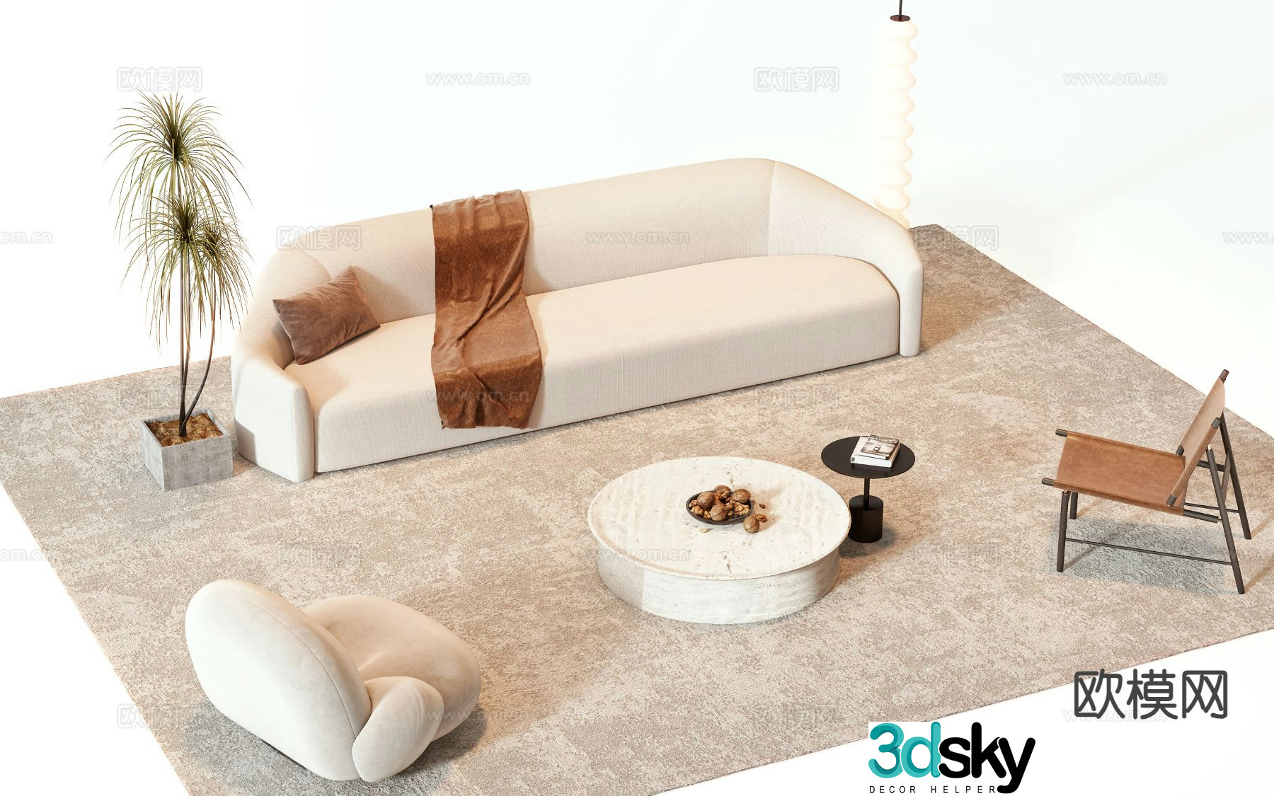 Modern sectional sofa 3d model