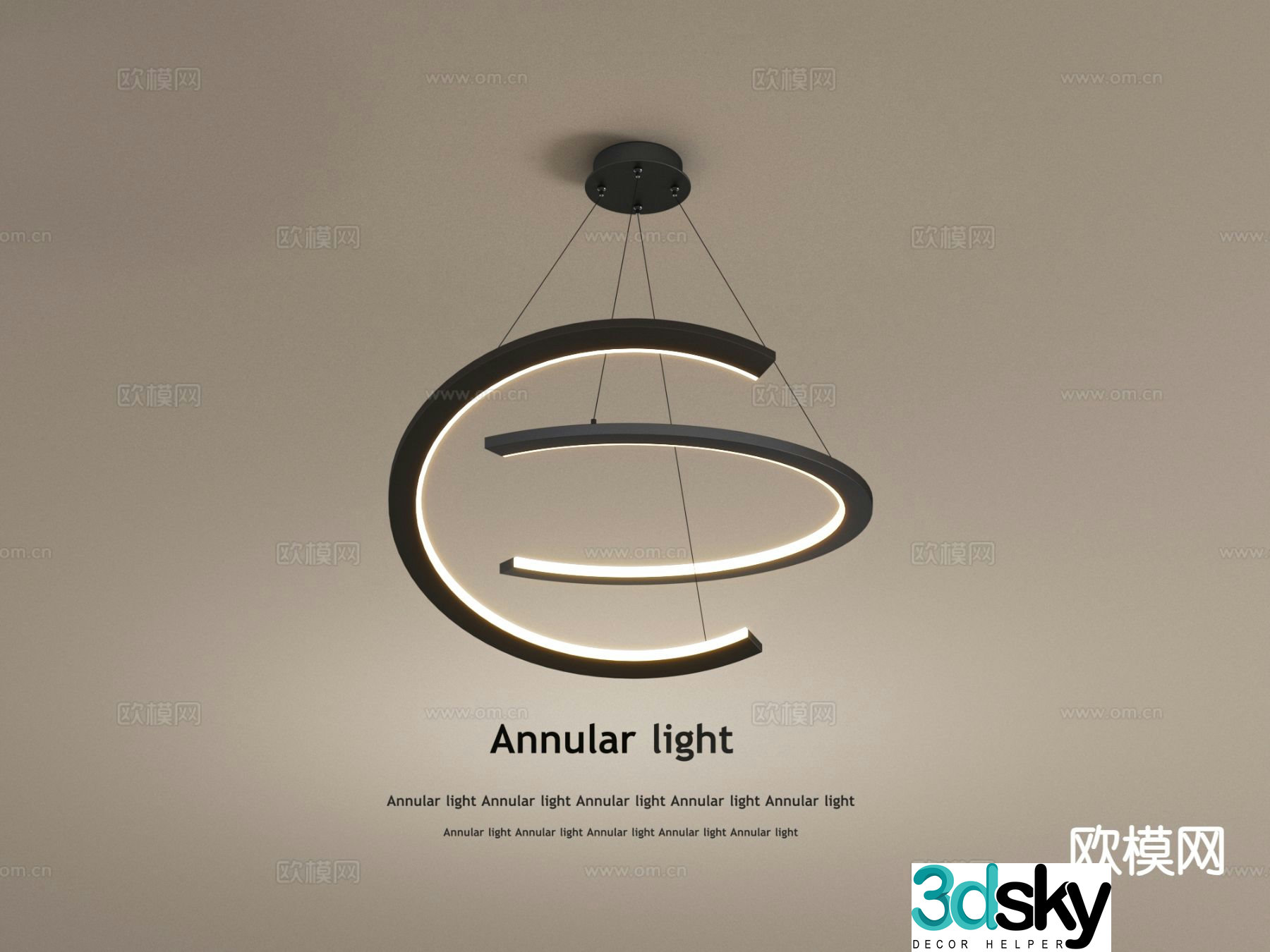 Creative chandelier ring chandelier 3d model