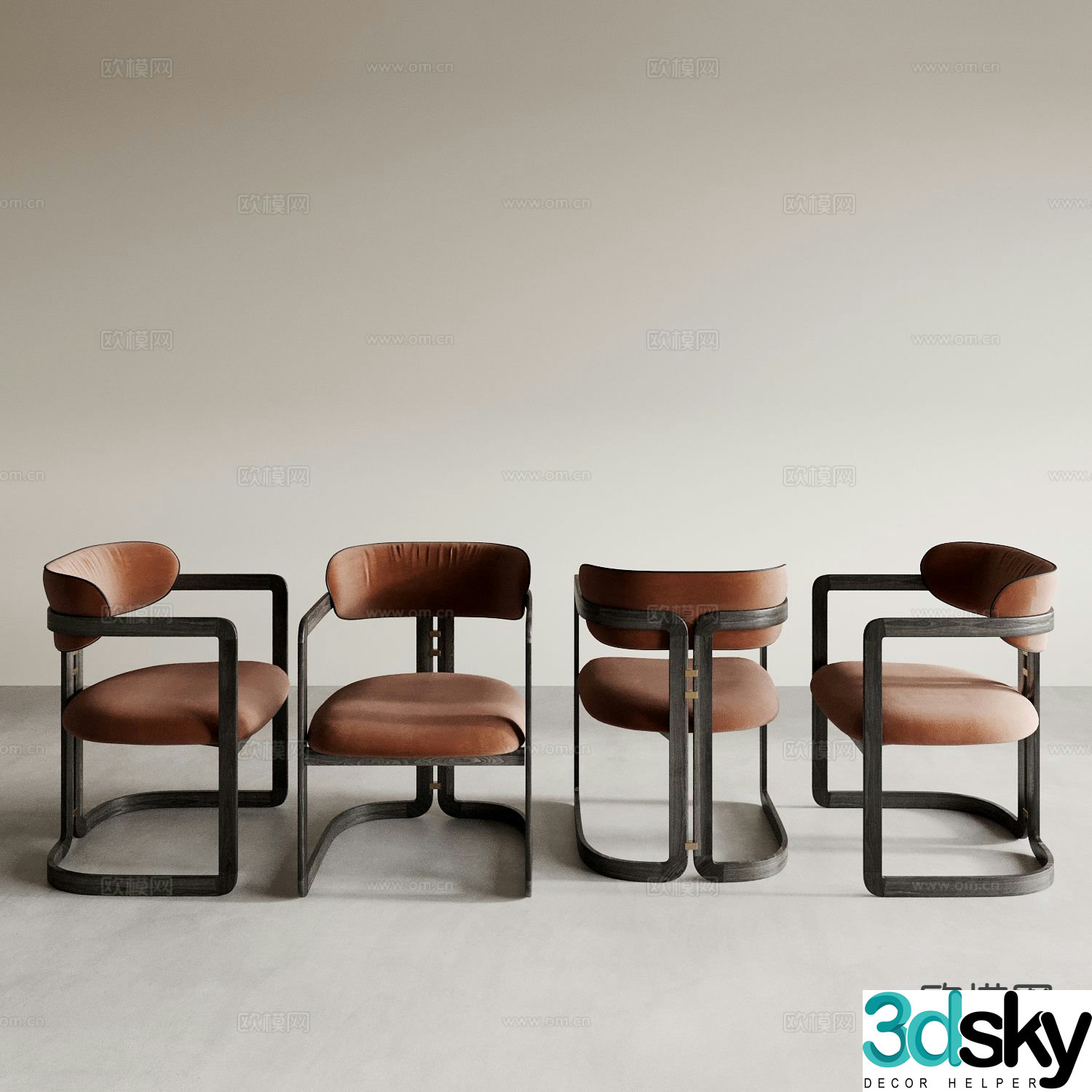 Modern chair dining chair 3d model