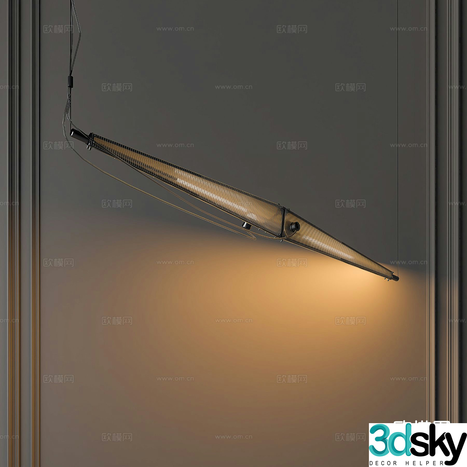 Light luxury chandelier minimalist chandelier restaurant chandelier 3d model