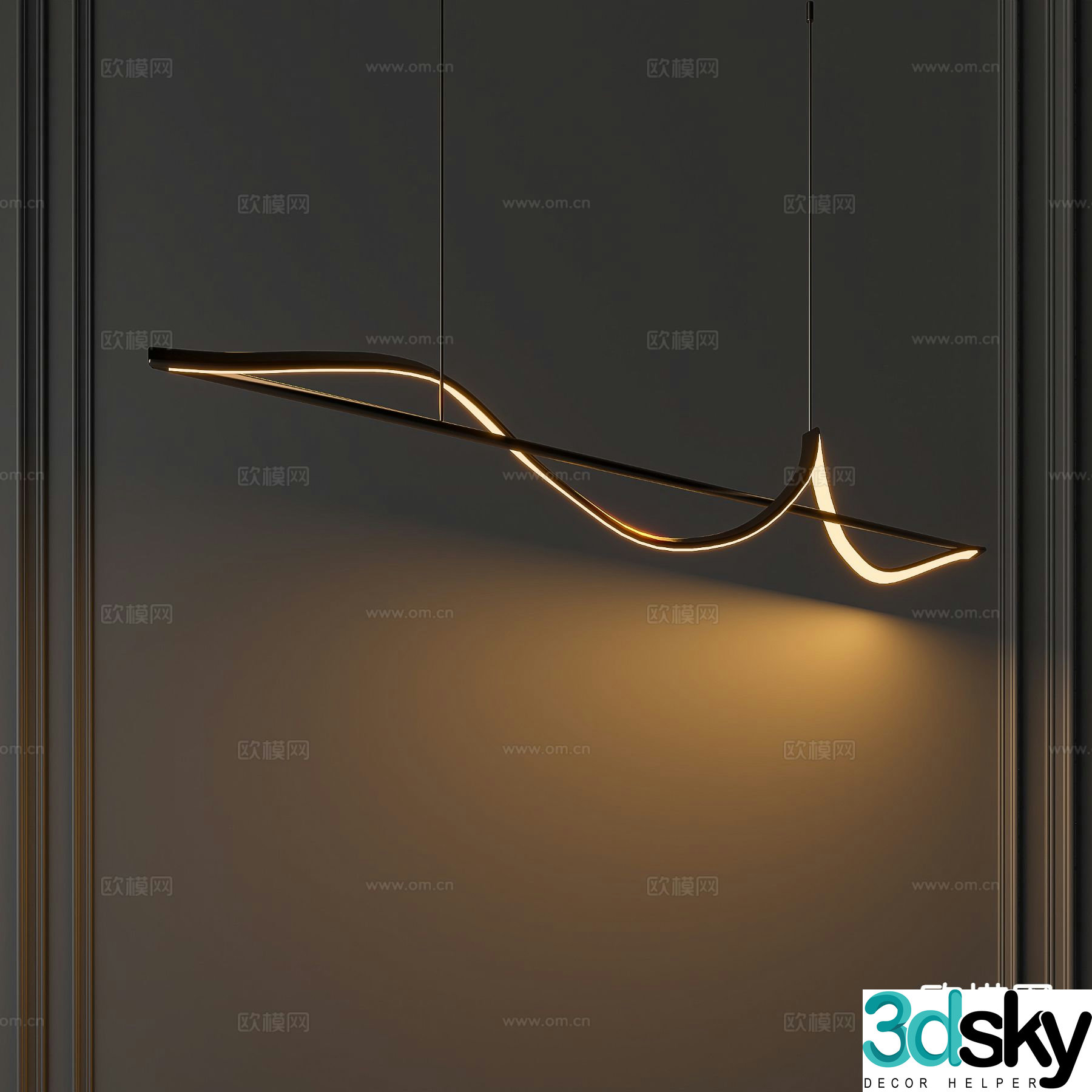 Light luxury chandelier minimalist chandelier 3d model