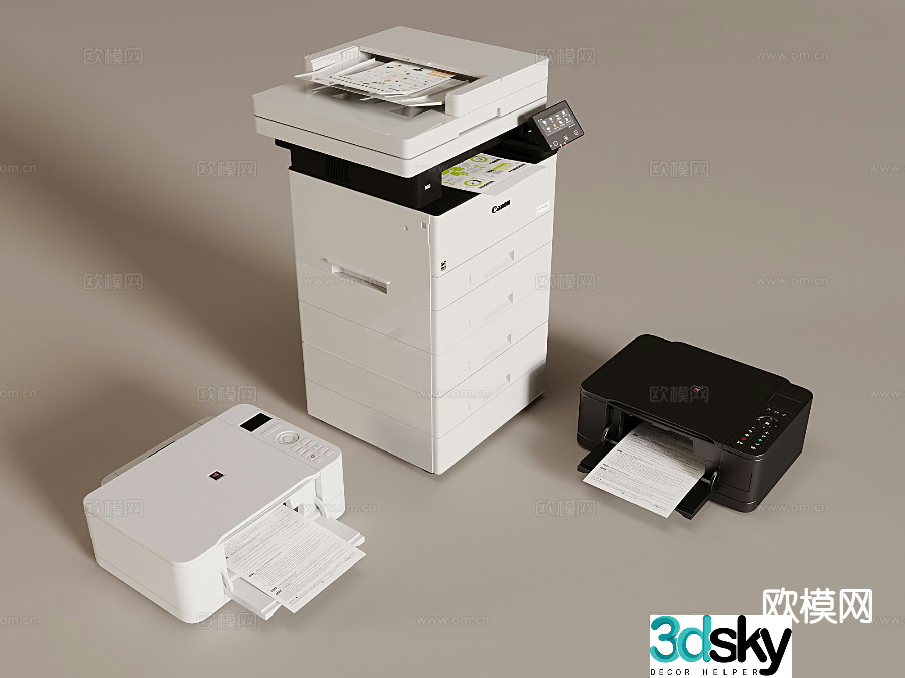 Copier scanner laser printer 3d model