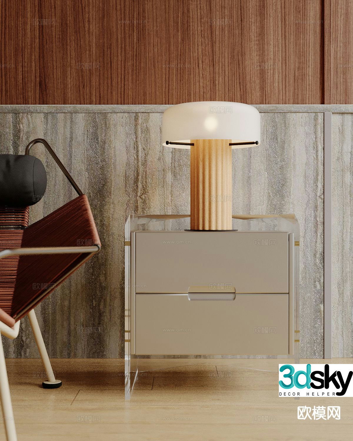 Modern bedside table 3d model