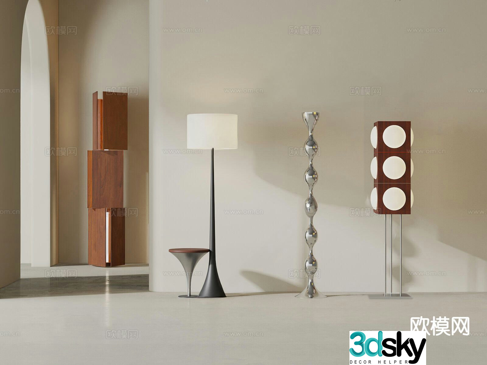 Middle-aged floor lamp 3d model