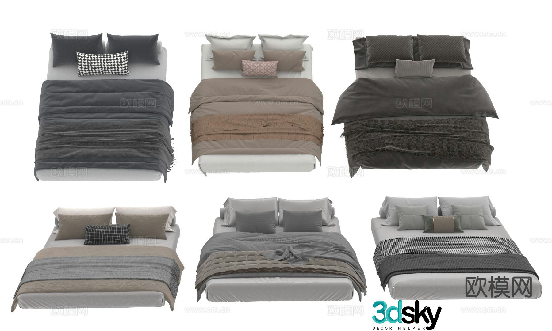 Modern bedding mattress 3d model