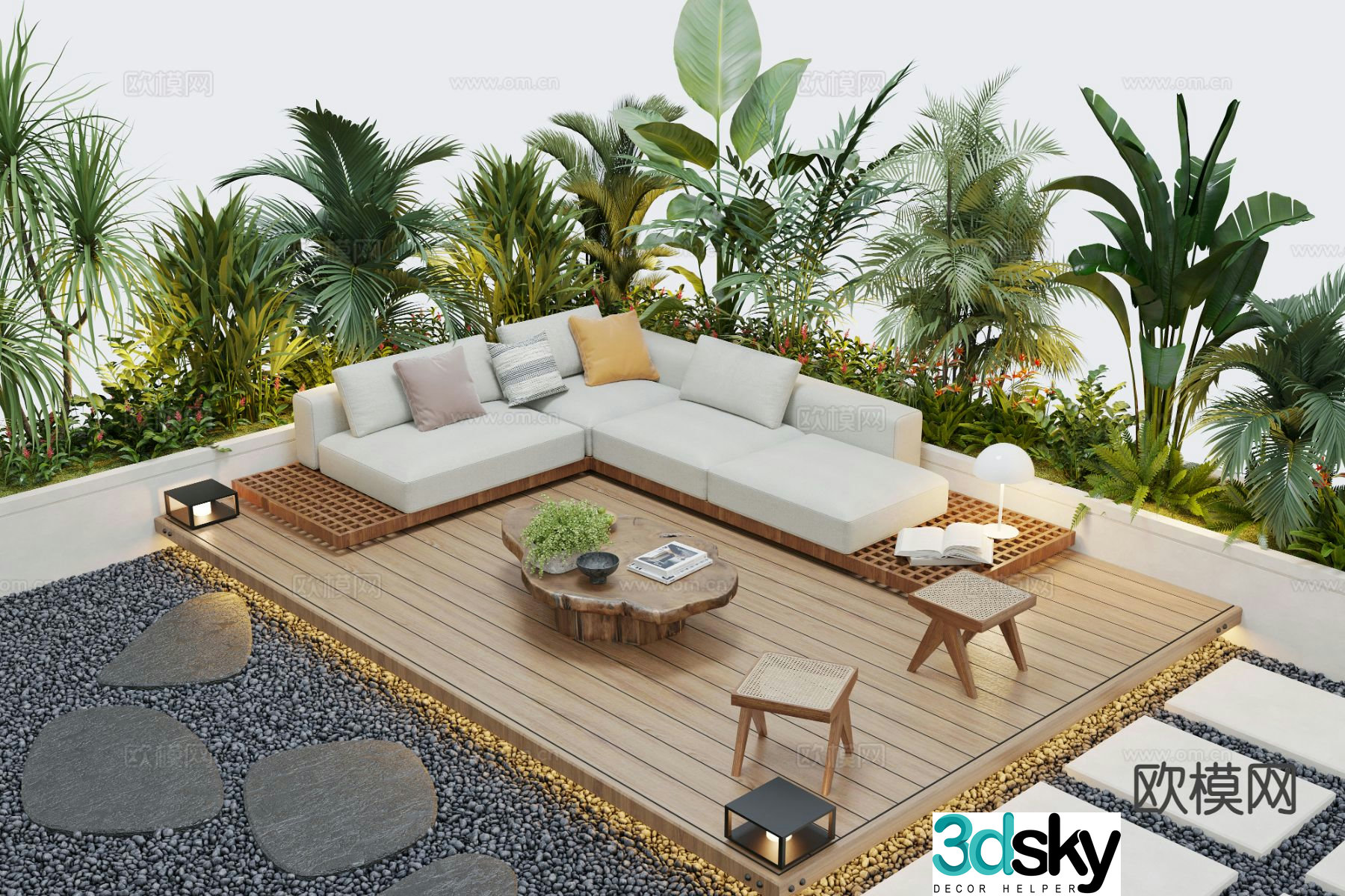 Modern outdoor sofa set 3d model