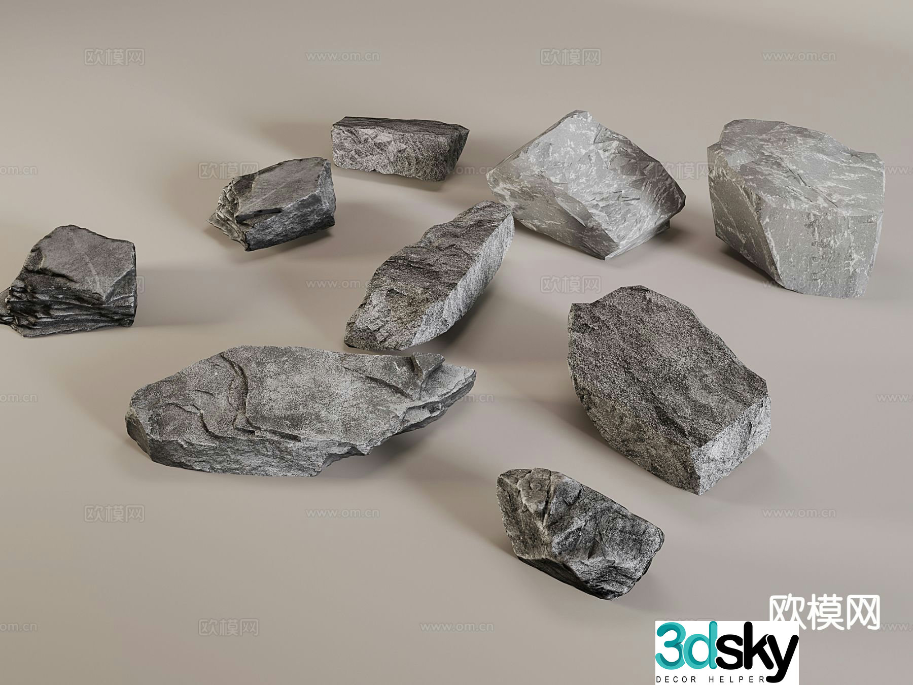 stone rock stones landscape stone 3d model