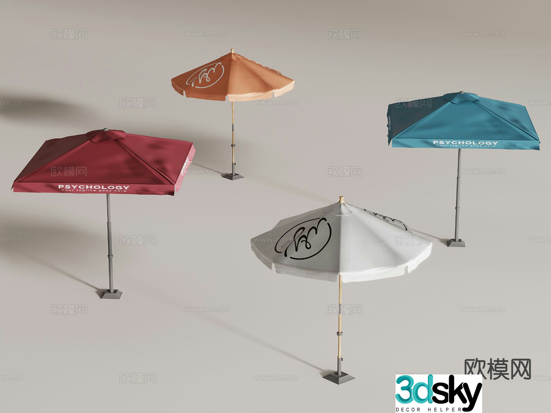 Modern parasol outdoor umbrella 3d model