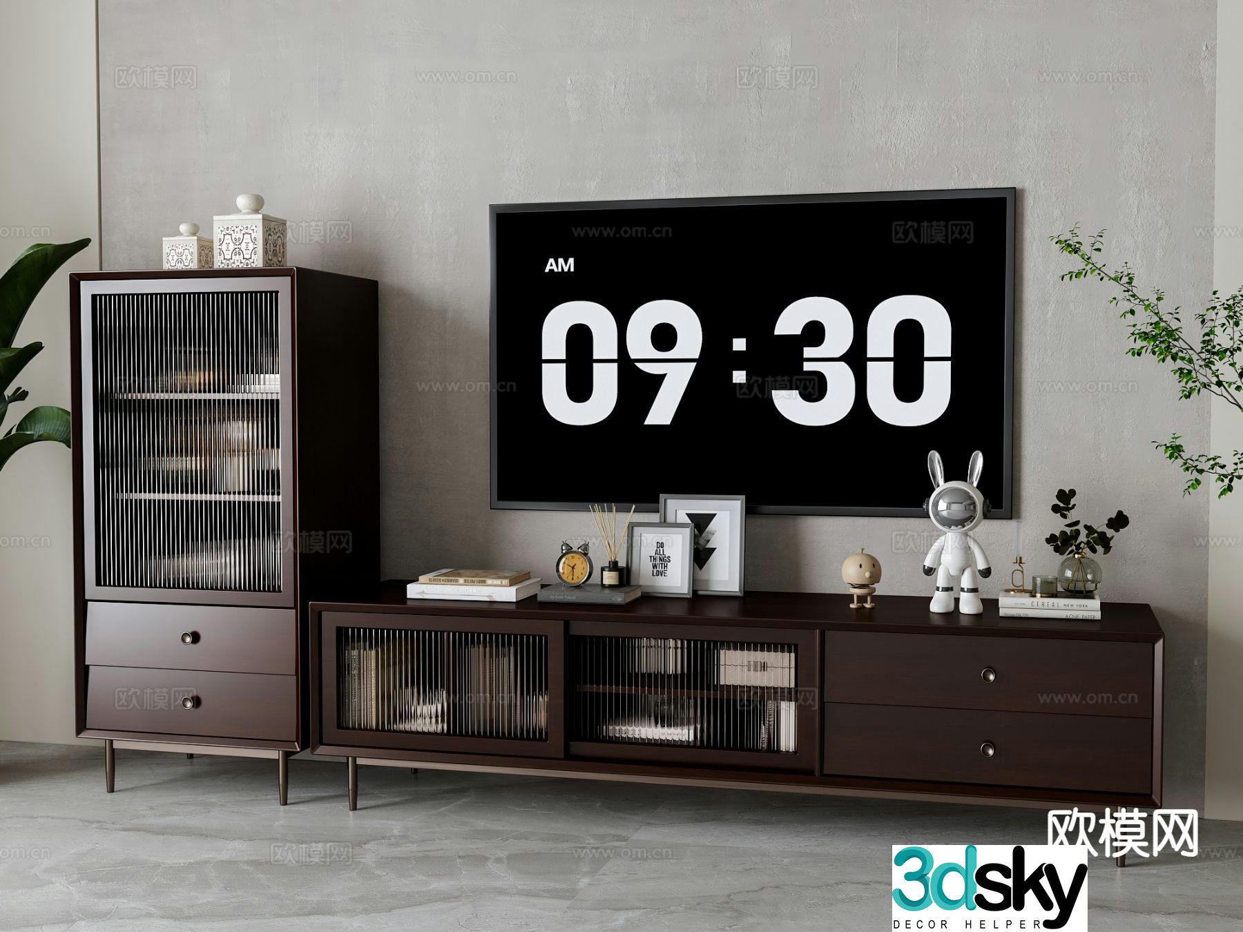 American TV cabinet 3d model