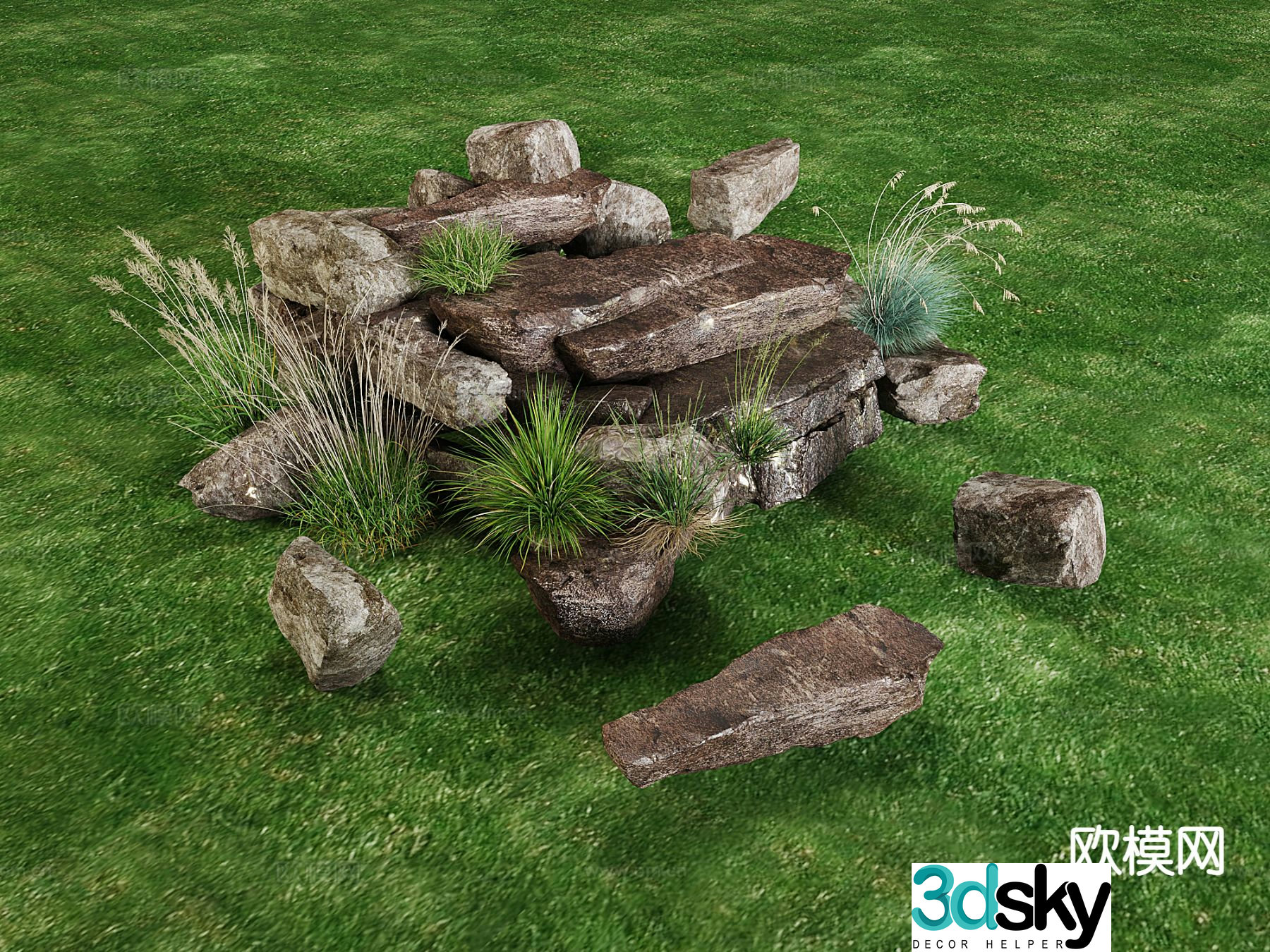 Stones stacked stones stacked stones stacked stones 3d model