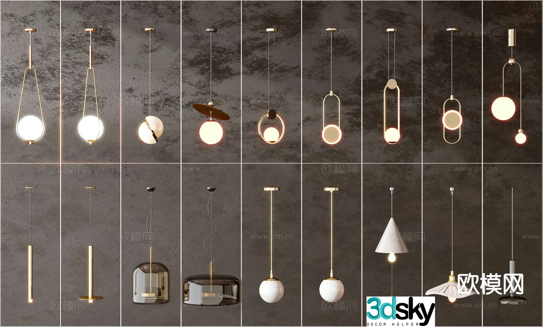 Light luxury chandelier bedside small chandelier 3d model