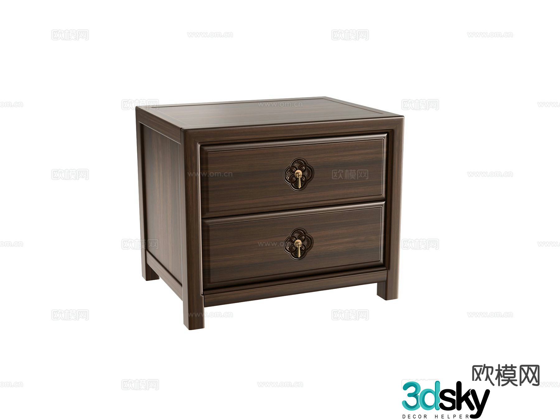 New Chinese style bedside table 3d model