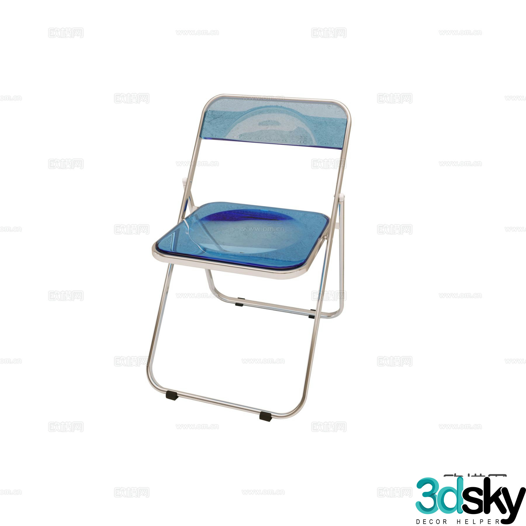 Acrylic chair folding chair 3d model