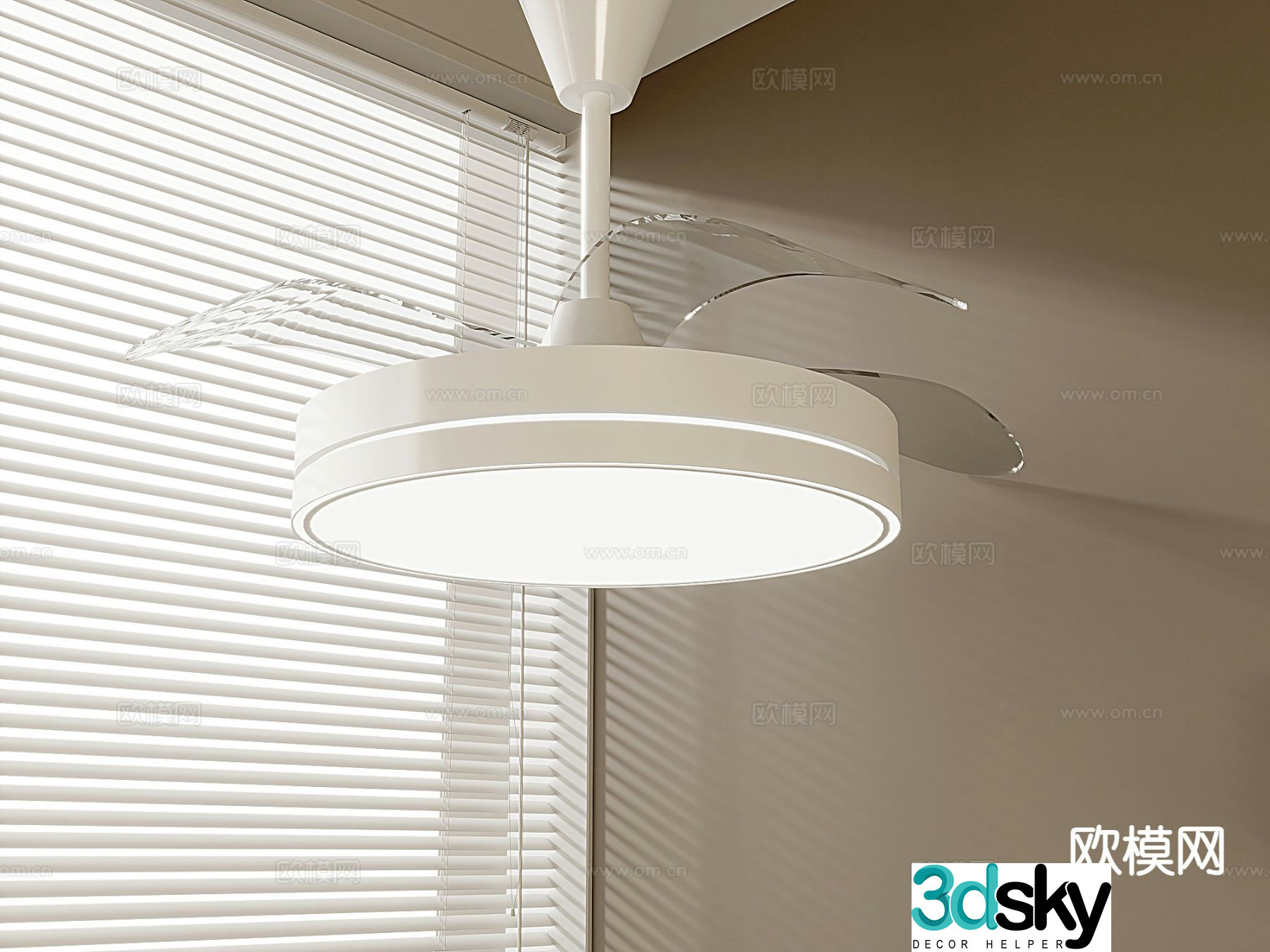 Cream fan light 3d model