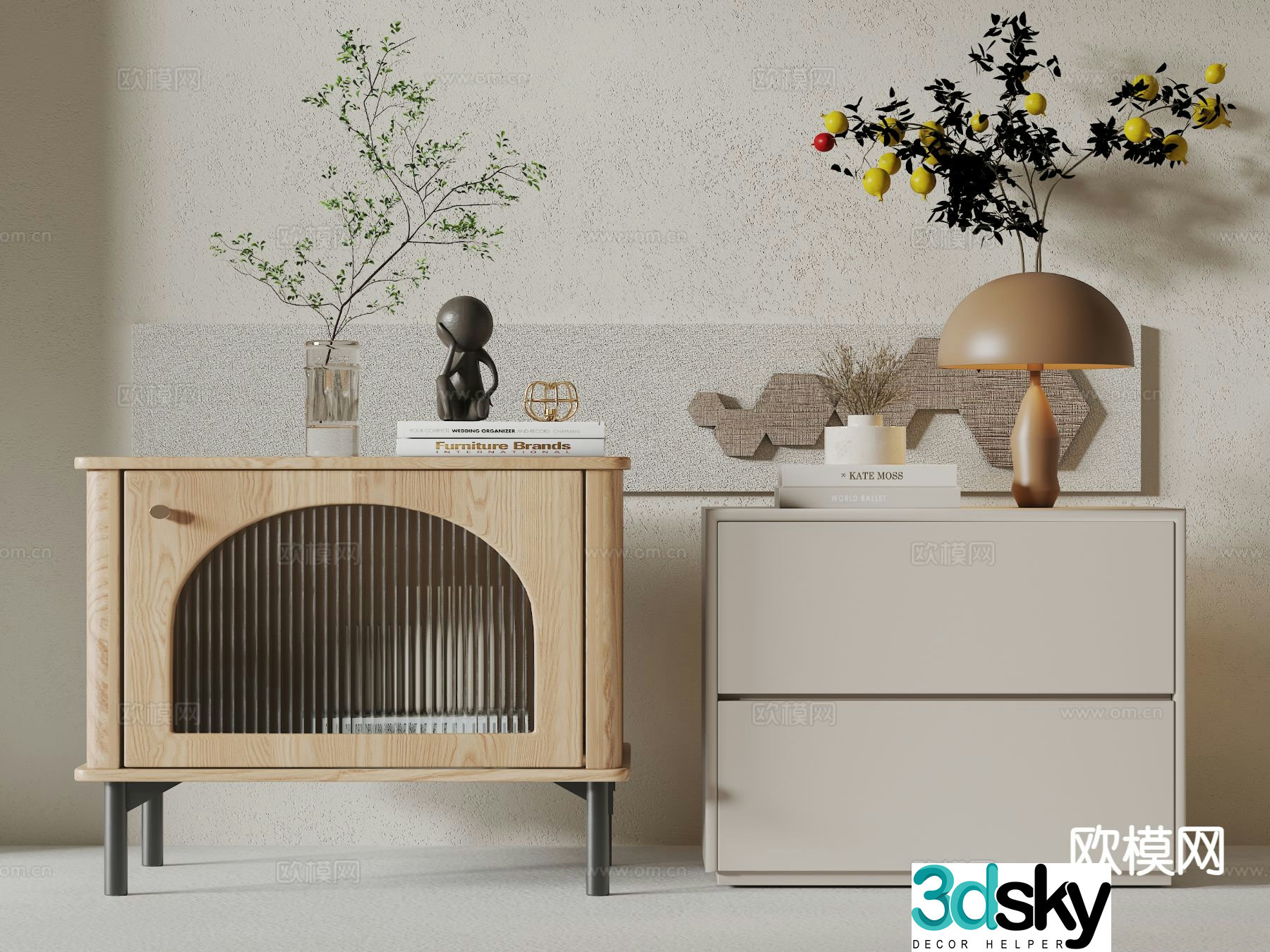 Modern bedside table 3d model