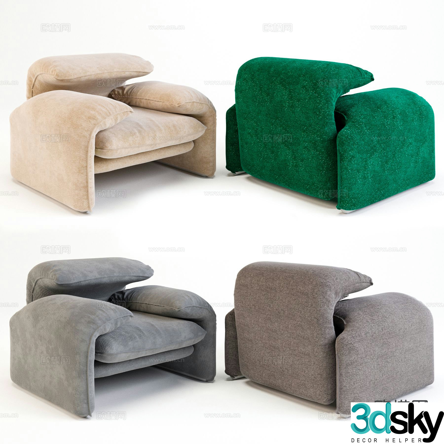 Modern single sofa 3d model