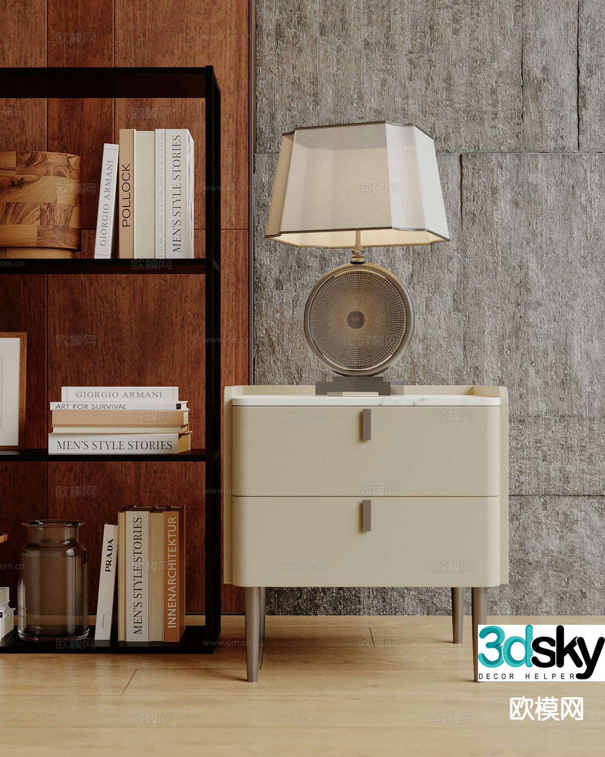 Modern bedside table 3d model