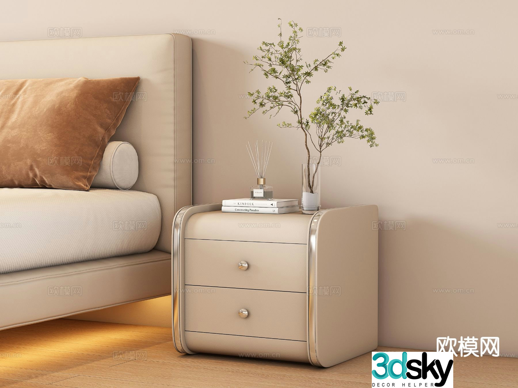 Modern bedside table 3d model