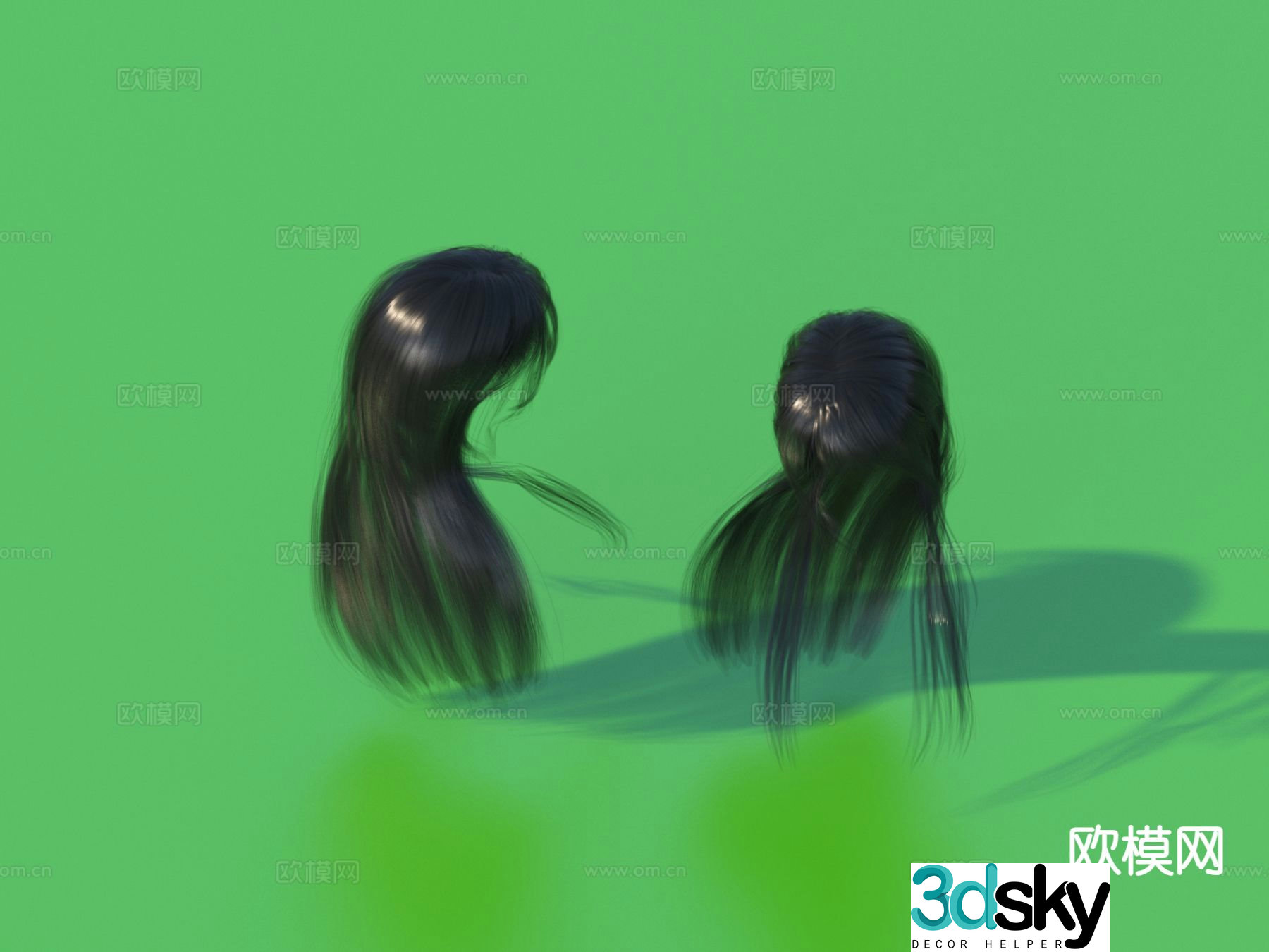 hair wig hairdressing hair cover 3d model