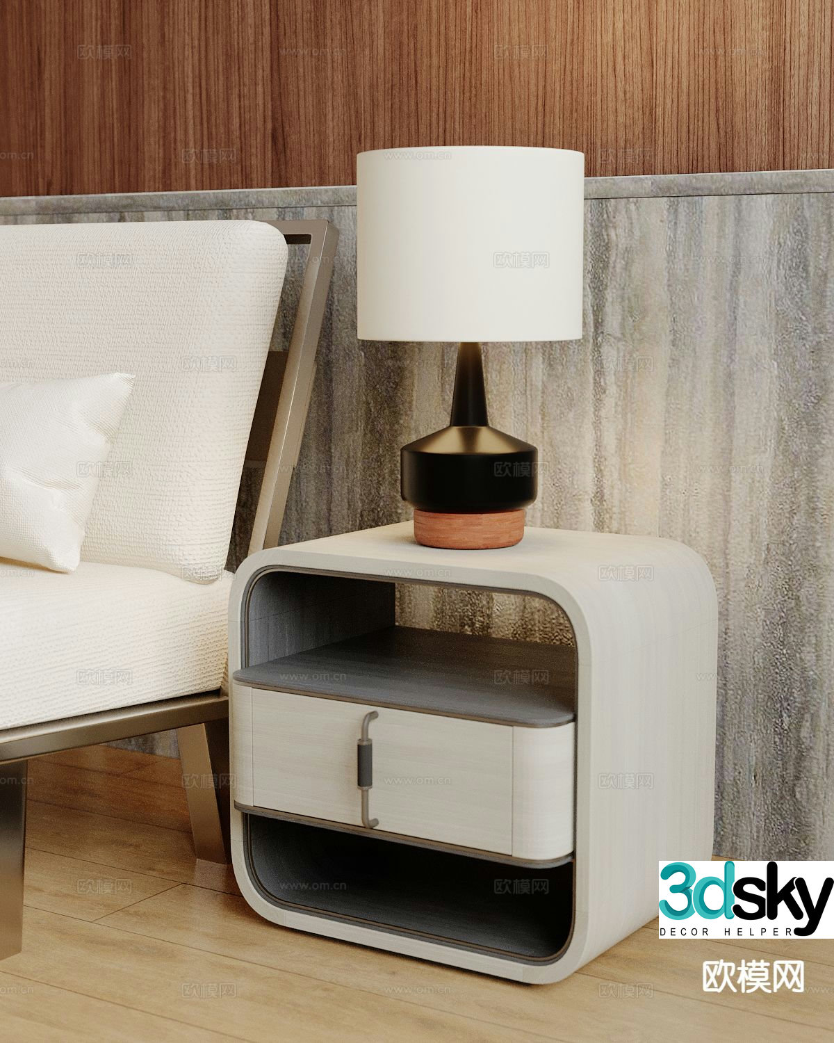 Modern bedside table 3d model