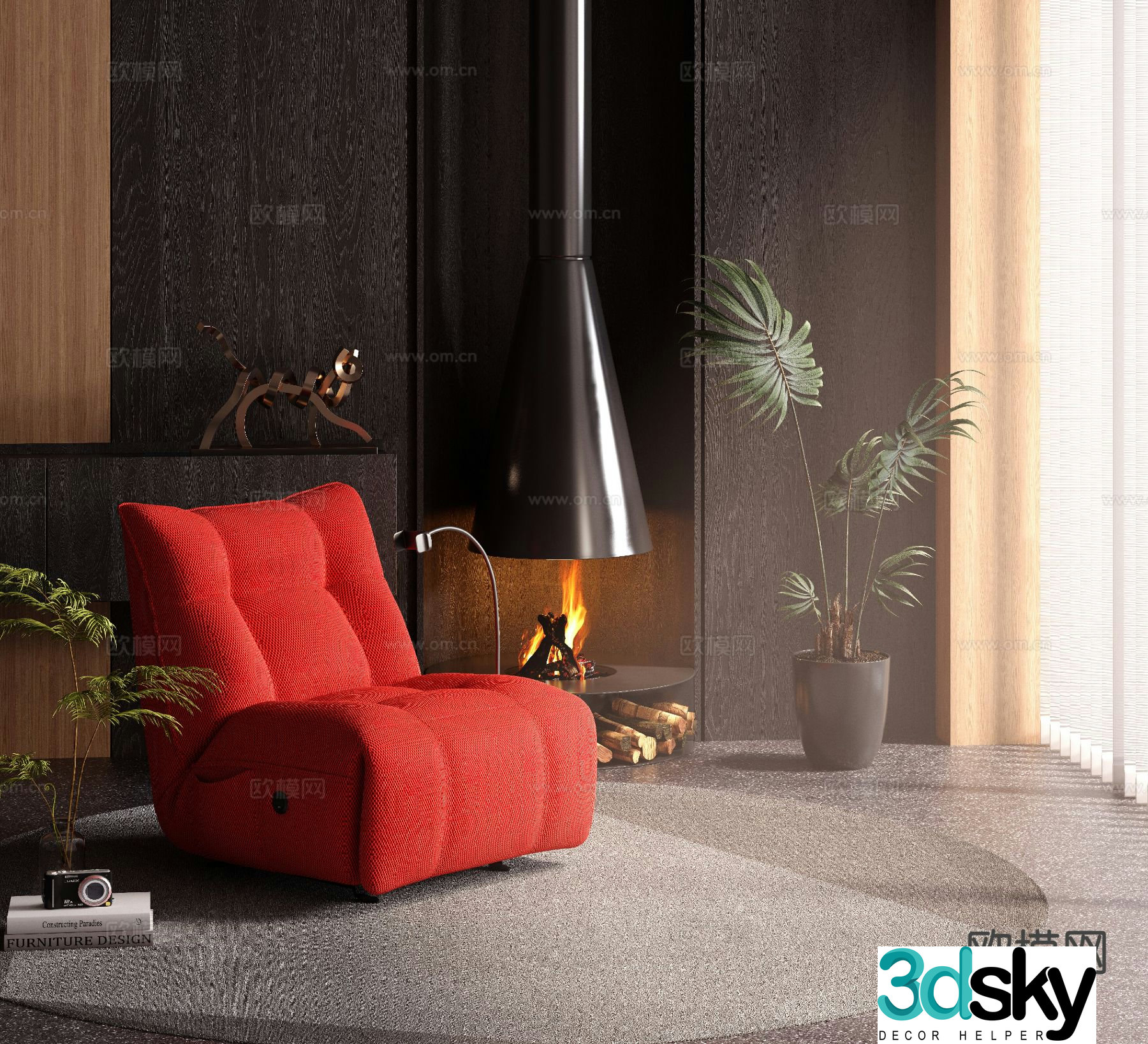 Modern single sofa 3d model