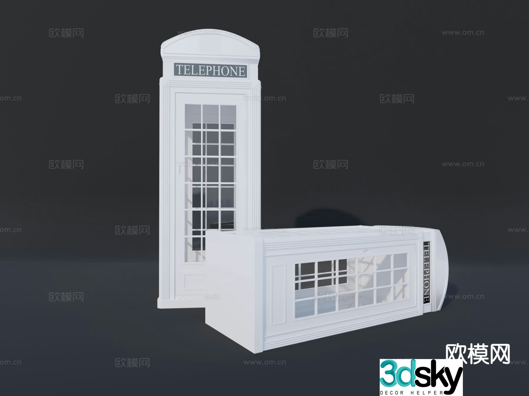 nordic phone booth mailbox 3d model