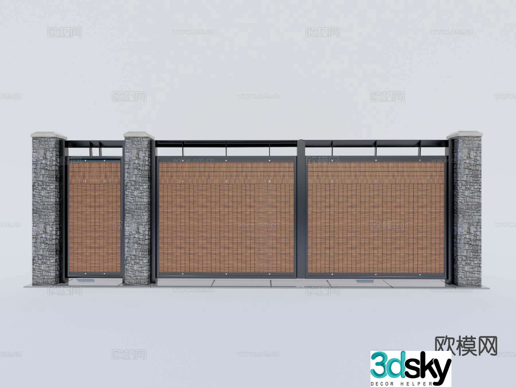 Courtyard Scenery Wall Outdoor Scenery Wall Courtyard Door 3D Model