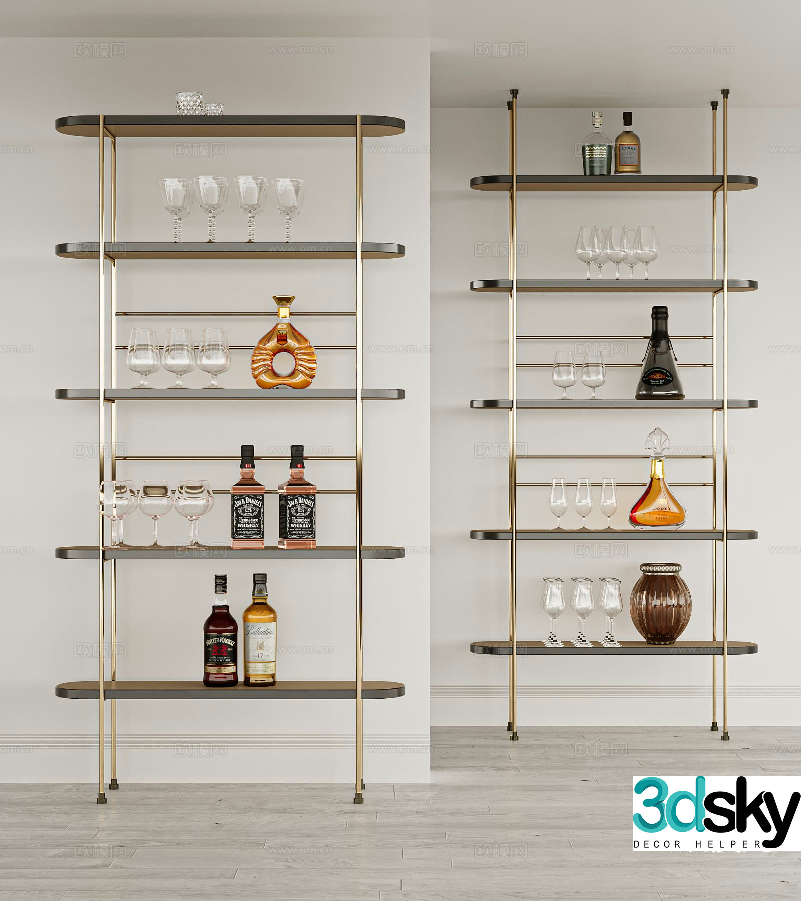 Modern wine rack storage rack 3d model