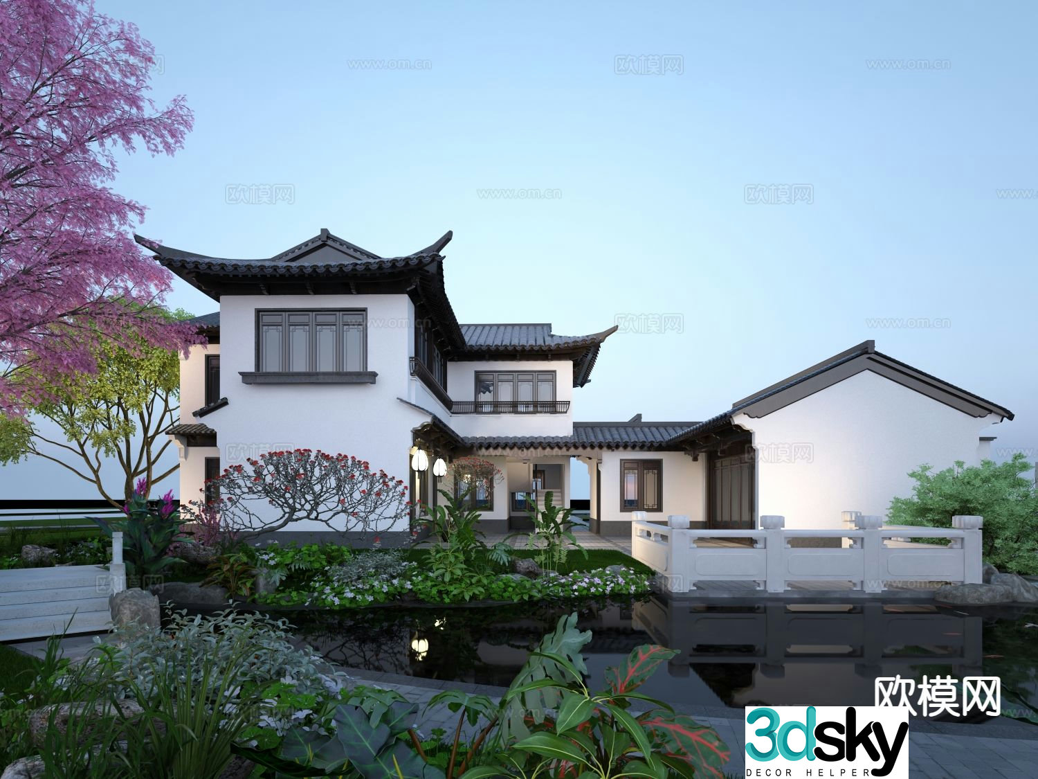 Chinese courtyard landscape courtyard landscape 3D model