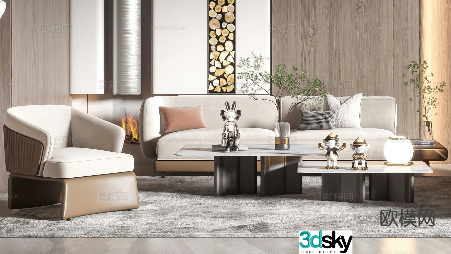 Modern sectional sofa 3d model