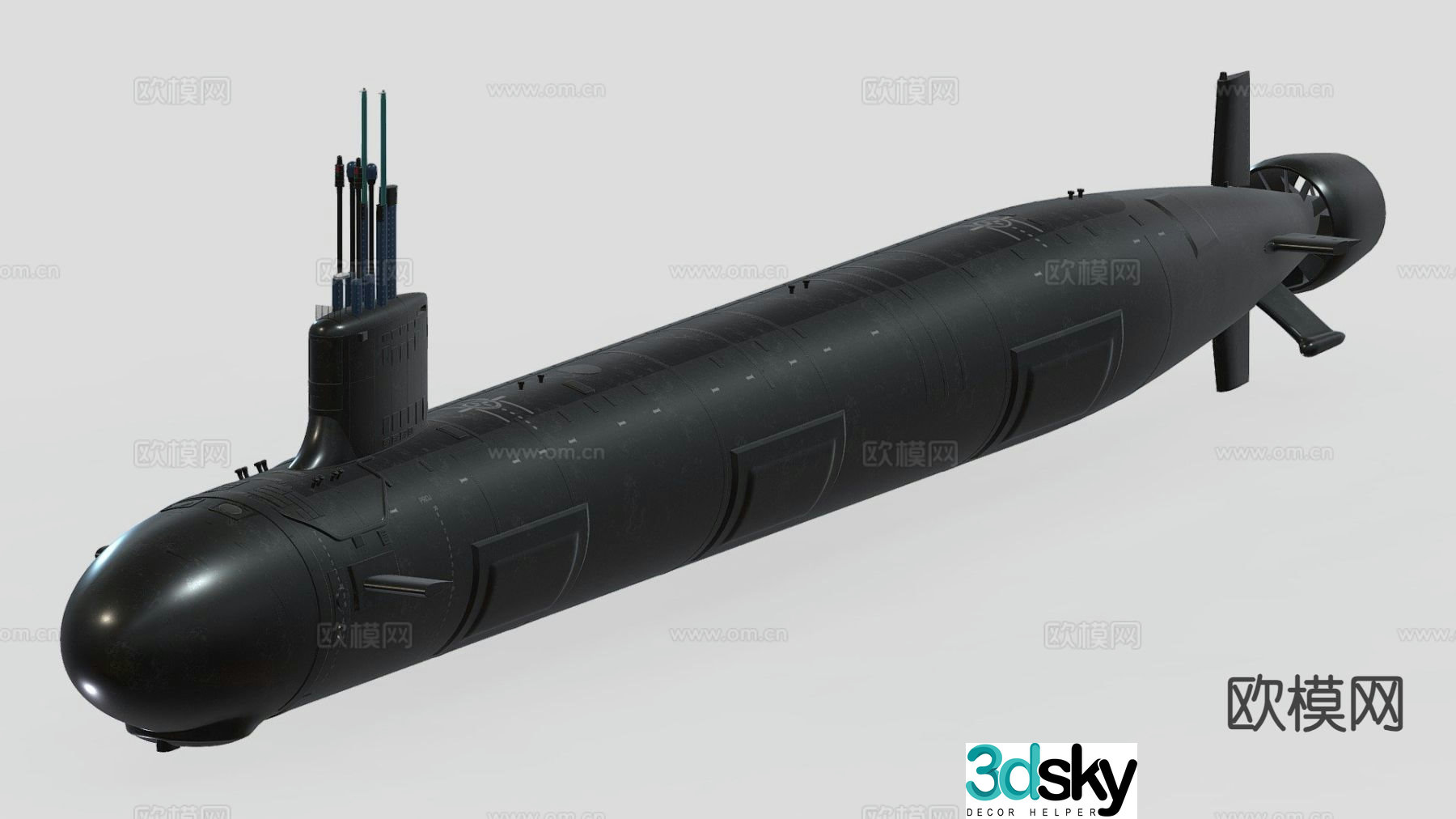 submarine nuclear submarine 3d model