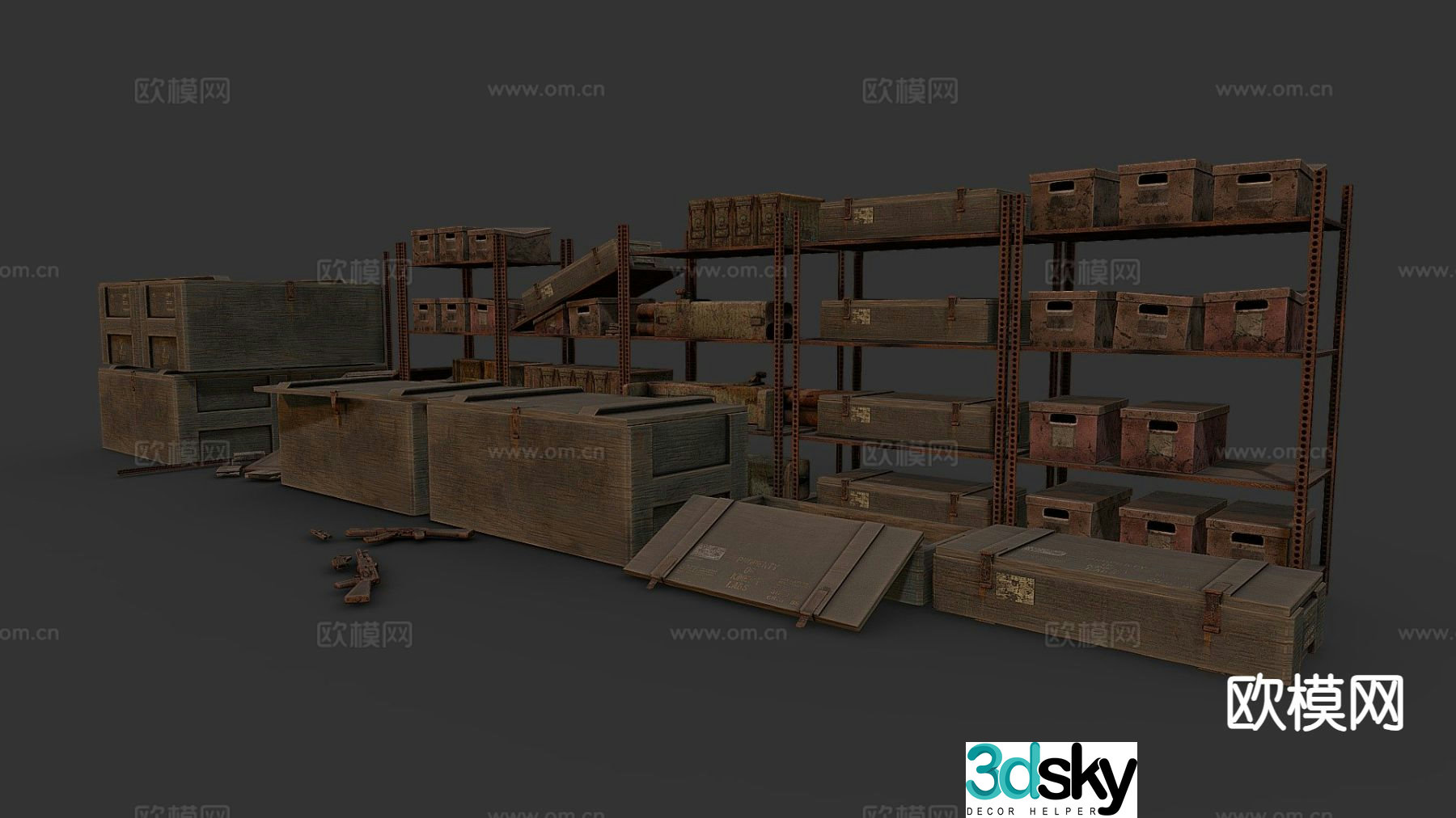 Abandoned bunker supplies 3D model