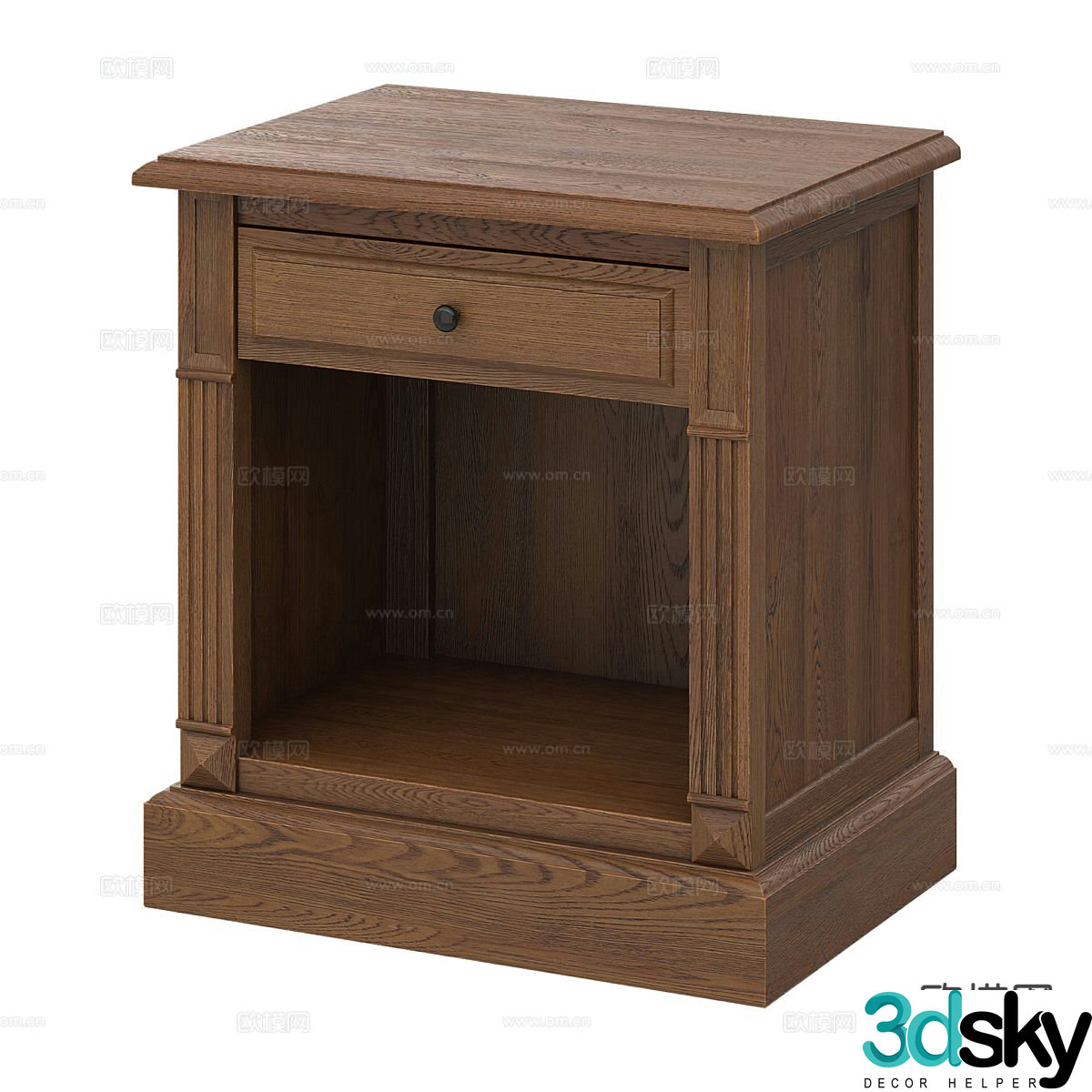 American bedside table 3d model