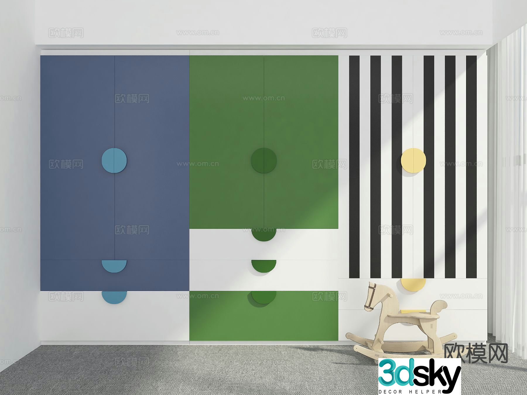 Dopamine Wardrobe Children’s Cabinet 3d model