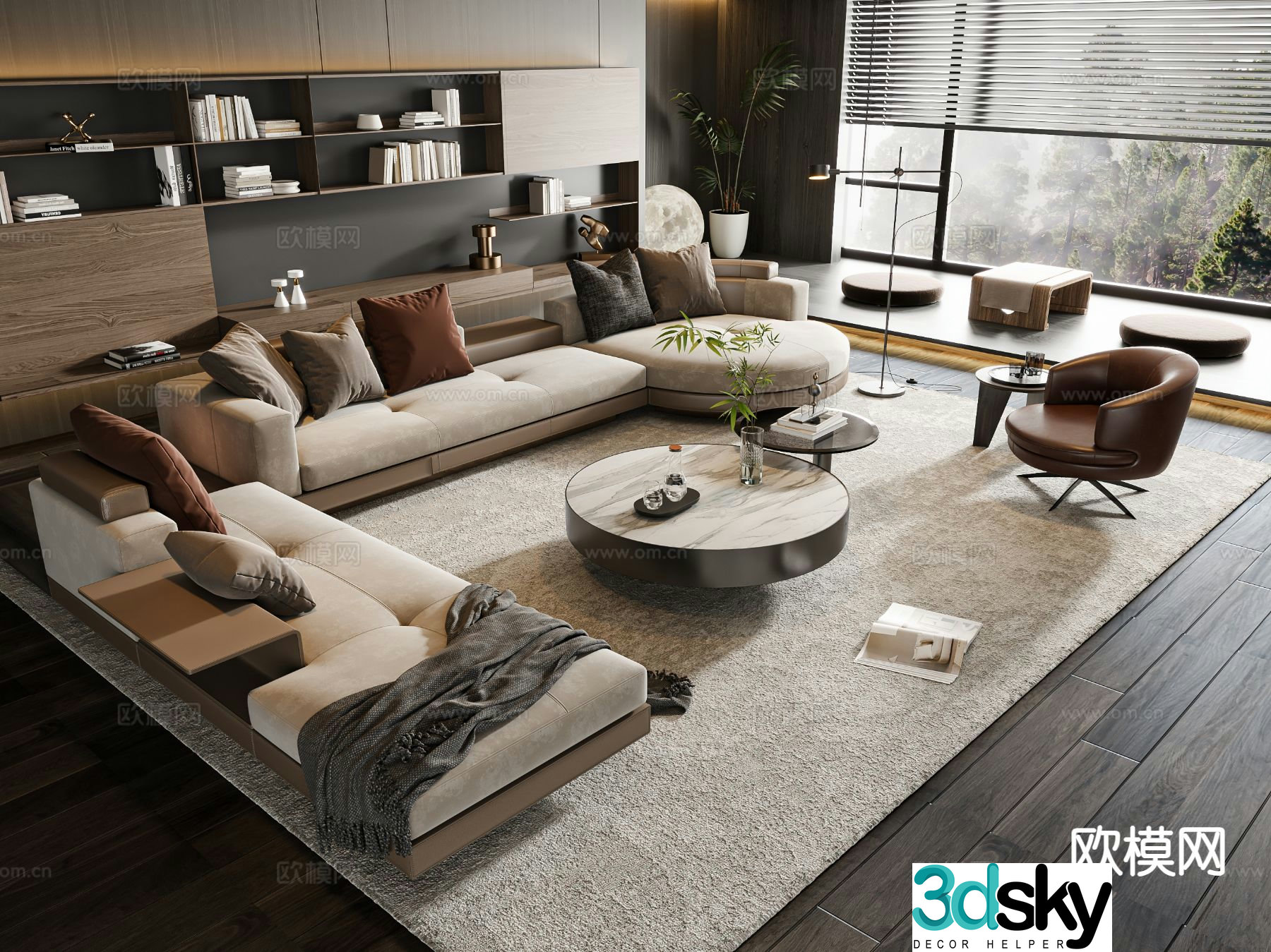 Italian sectional sofa 3d model