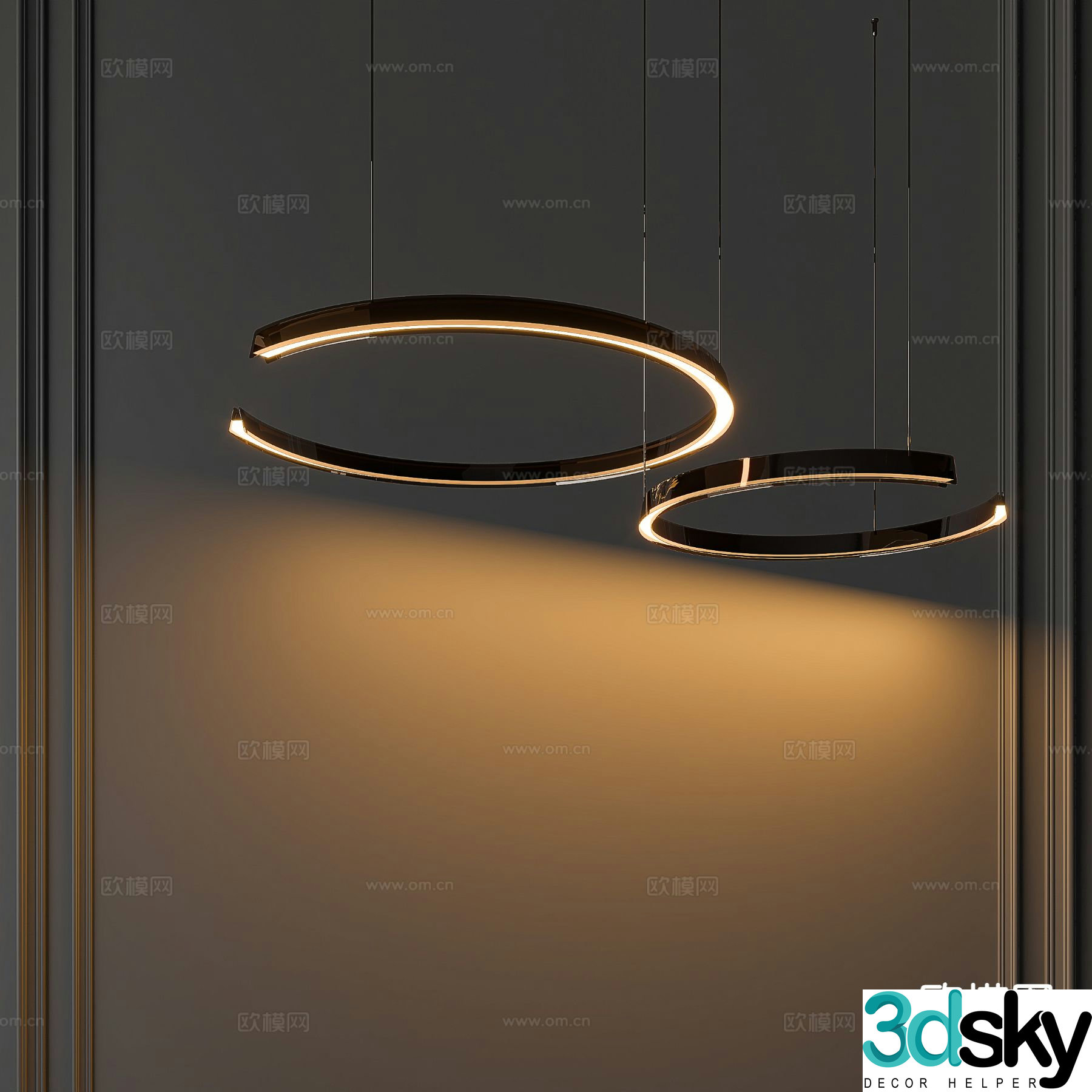 Creative chandelier ring chandelier 3d model
