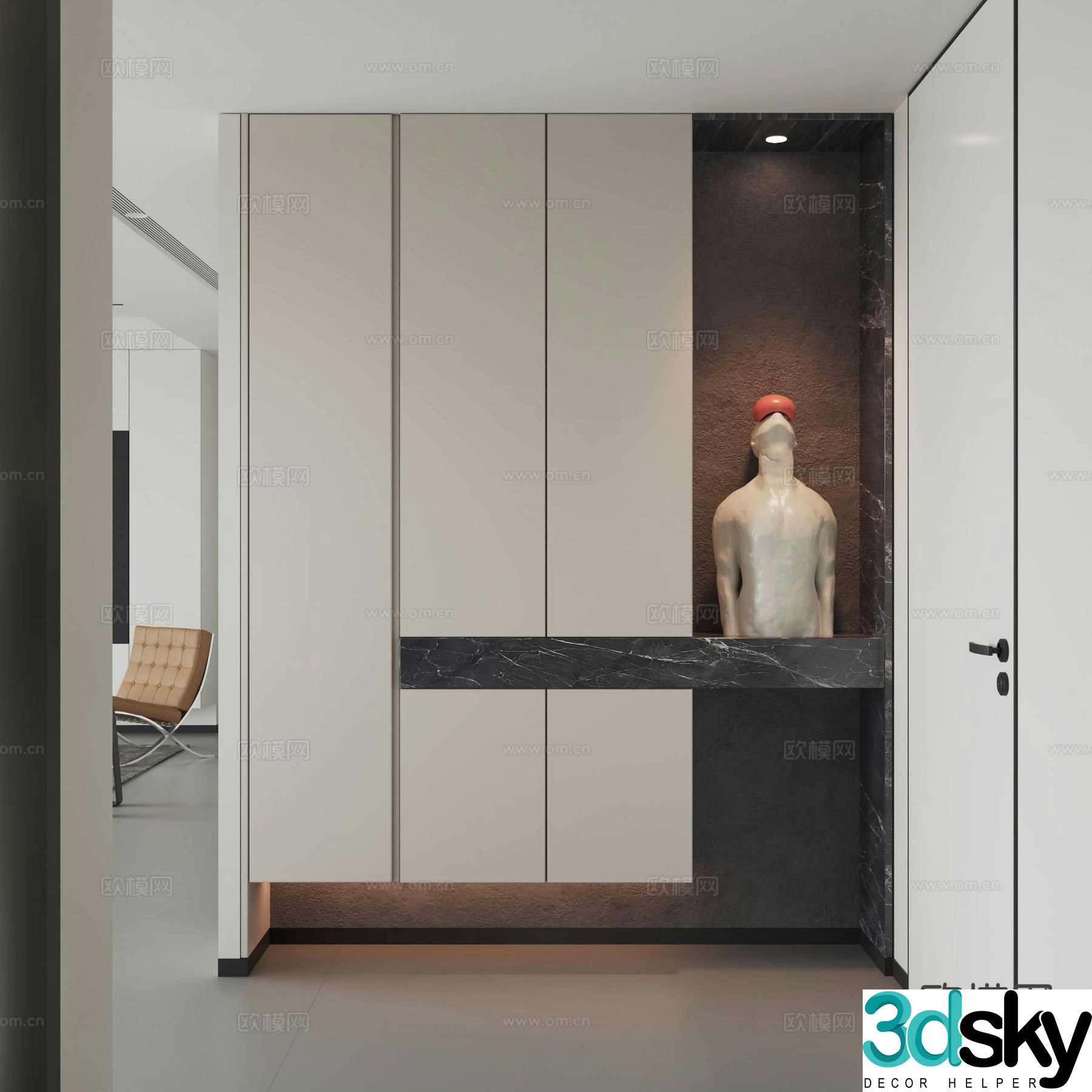 Modern entrance shoe cabinet d model
