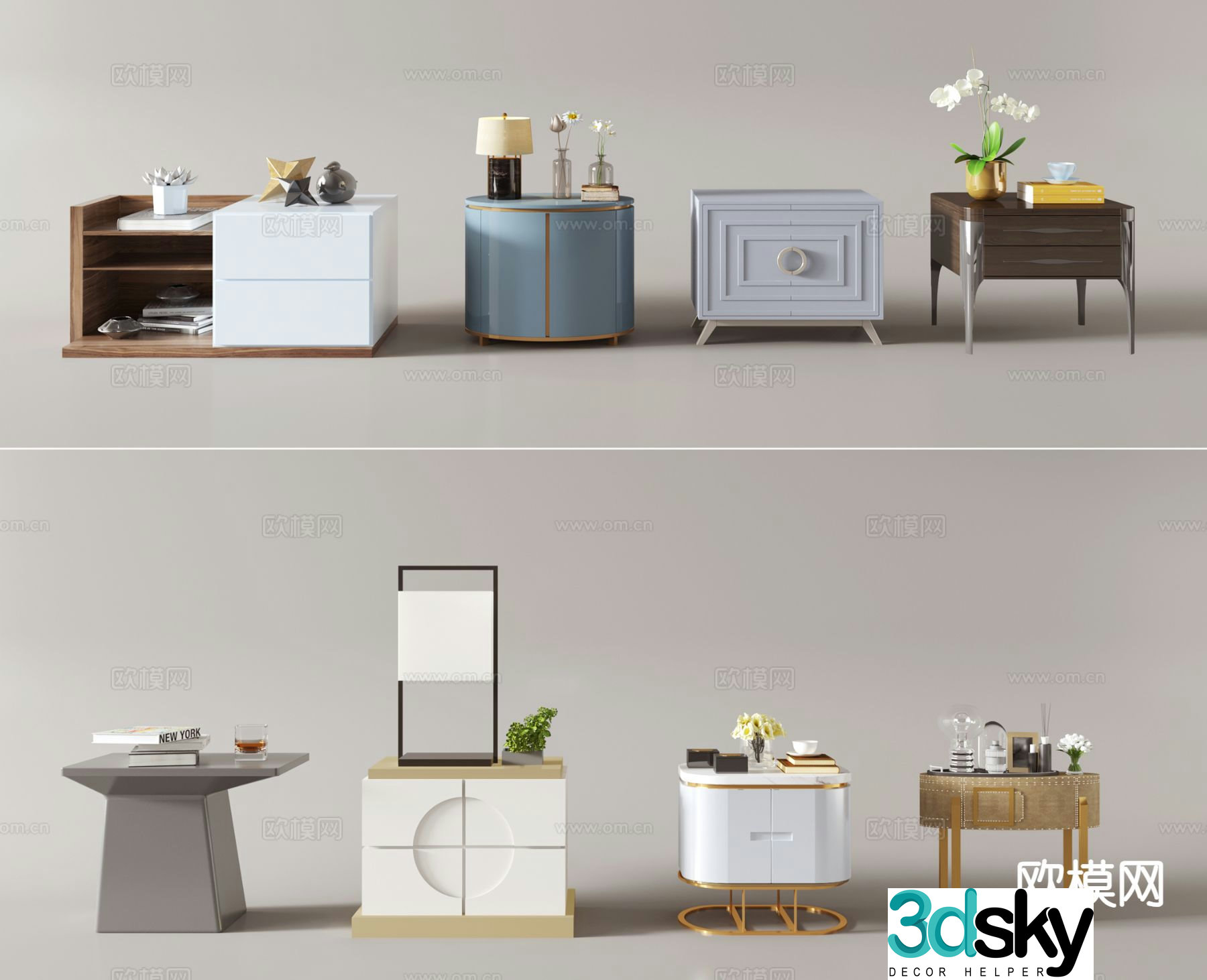 Modern bedside table 3d model