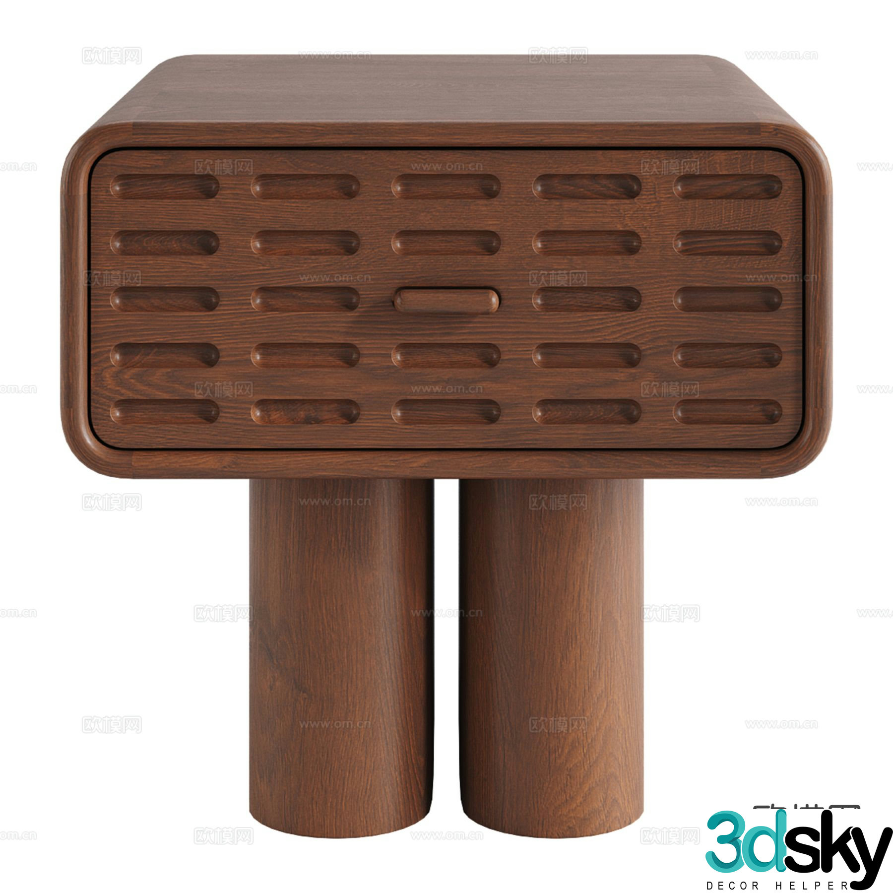 Medieval style bedside table 3d model