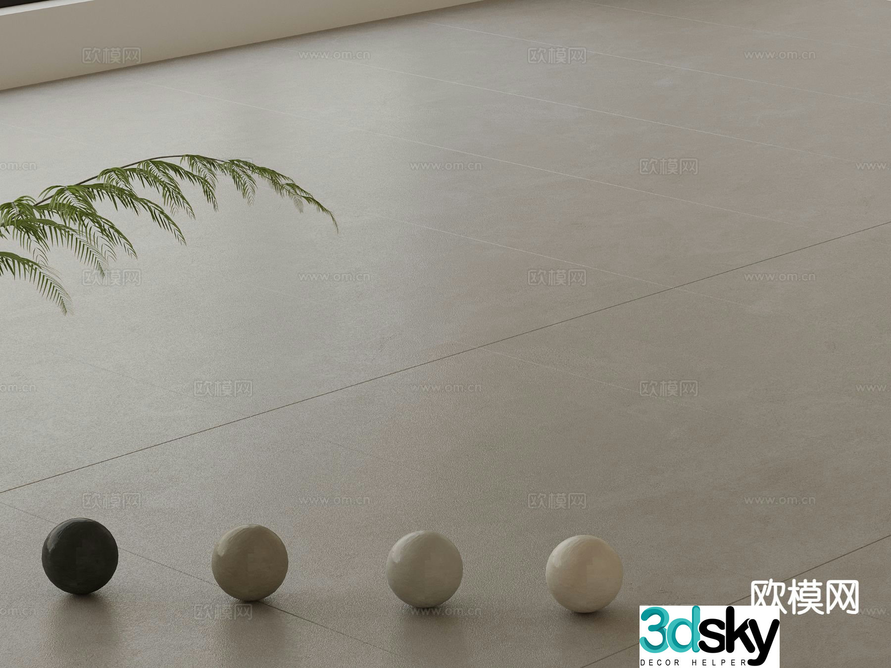 Creamy style floor tiles 3d model