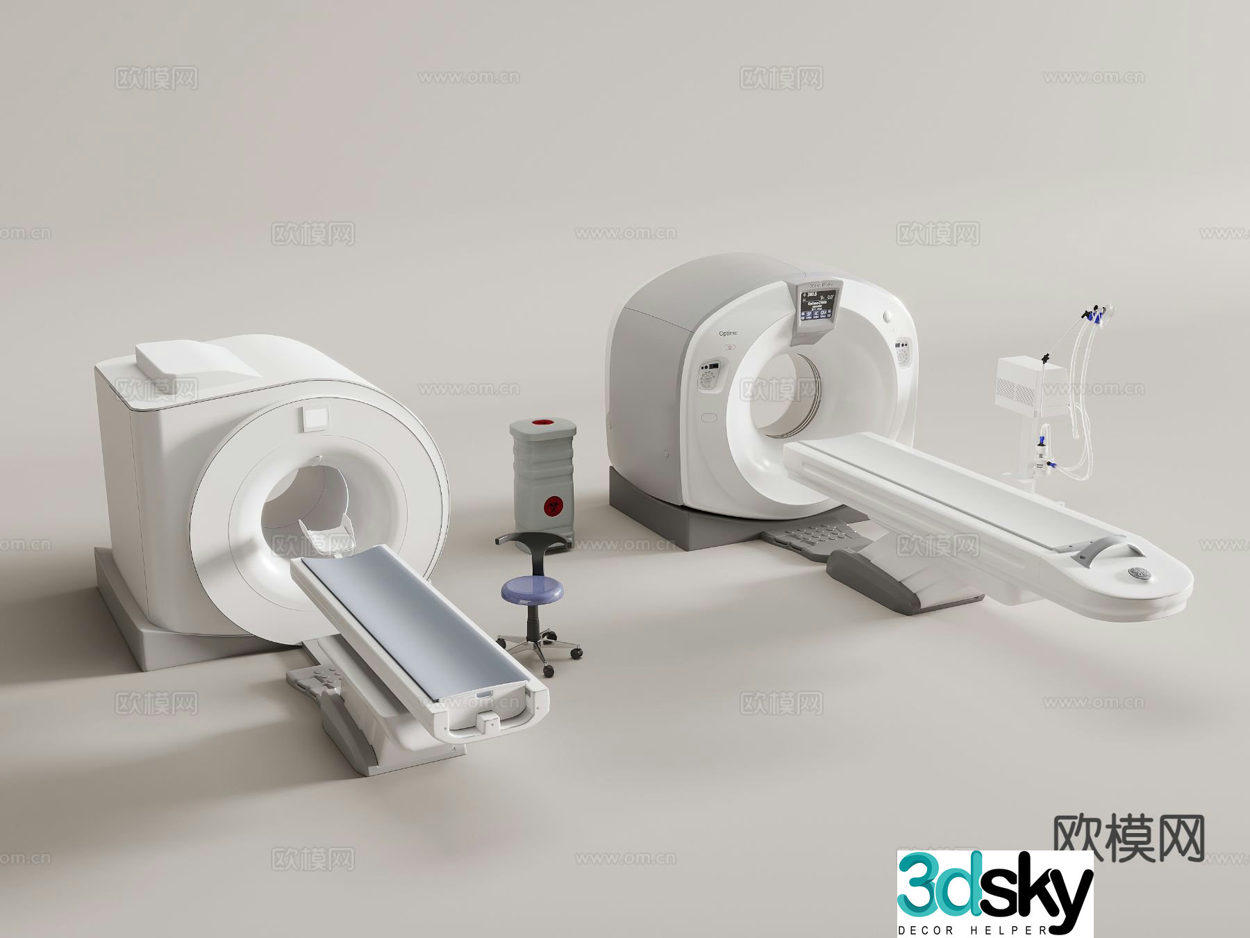 Modern medical equipment magnetic resonance CT machine 3d model
