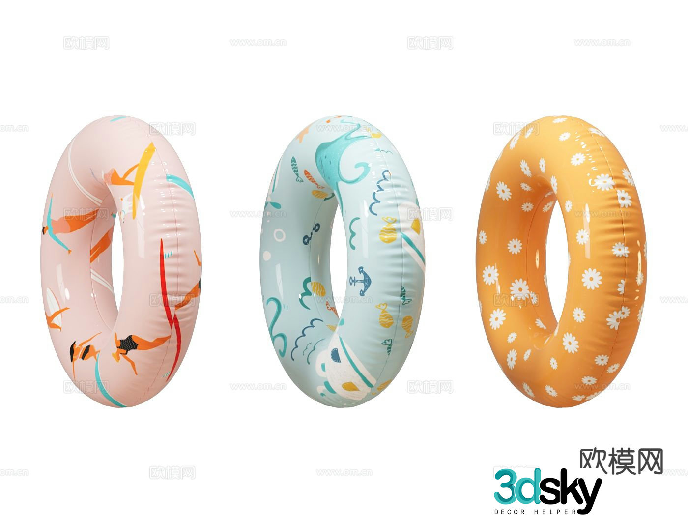 Children's swimming ring, girl's swimming ring 3D model