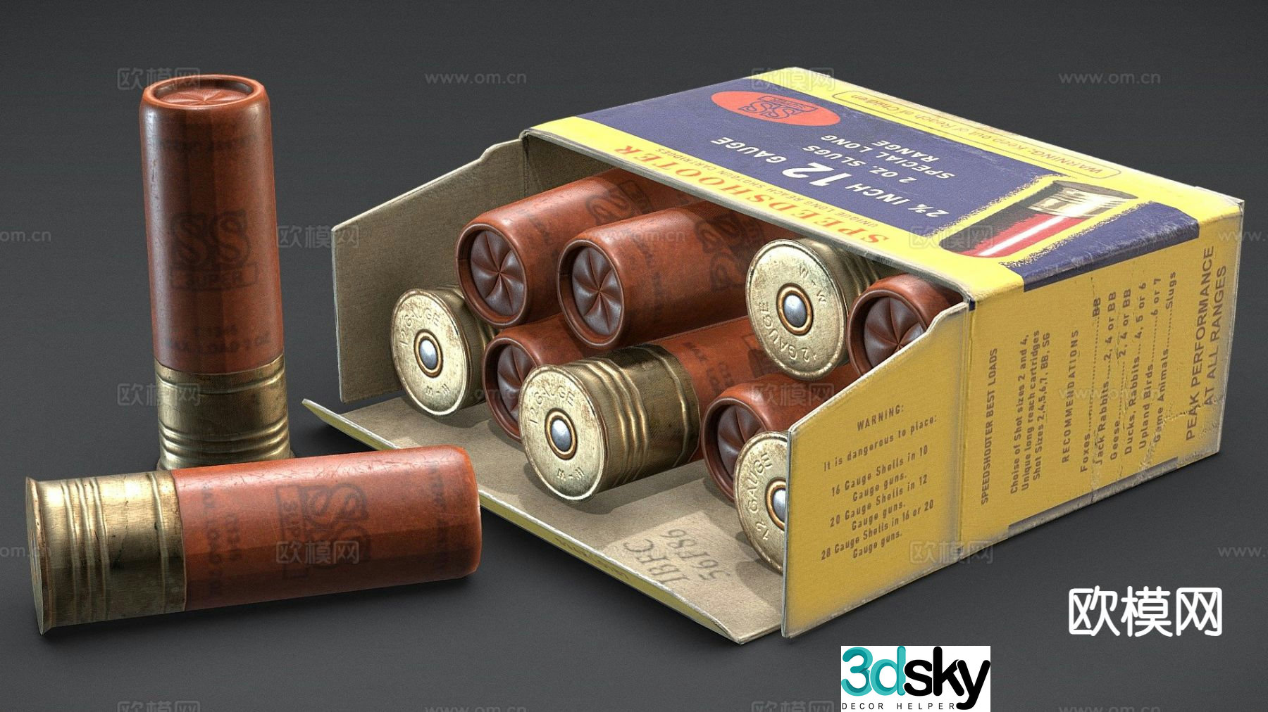 shotgun shell bullet shell 3d model