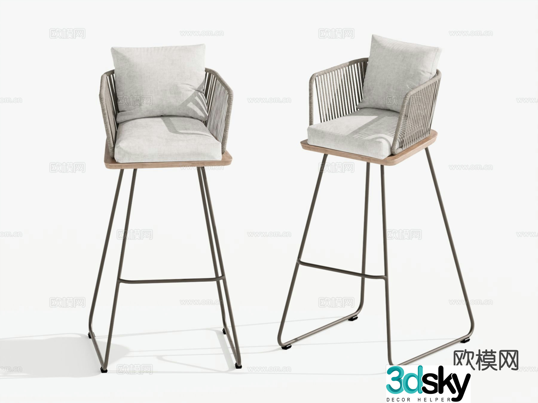 Modern bar stool high stool bar stool 3d model