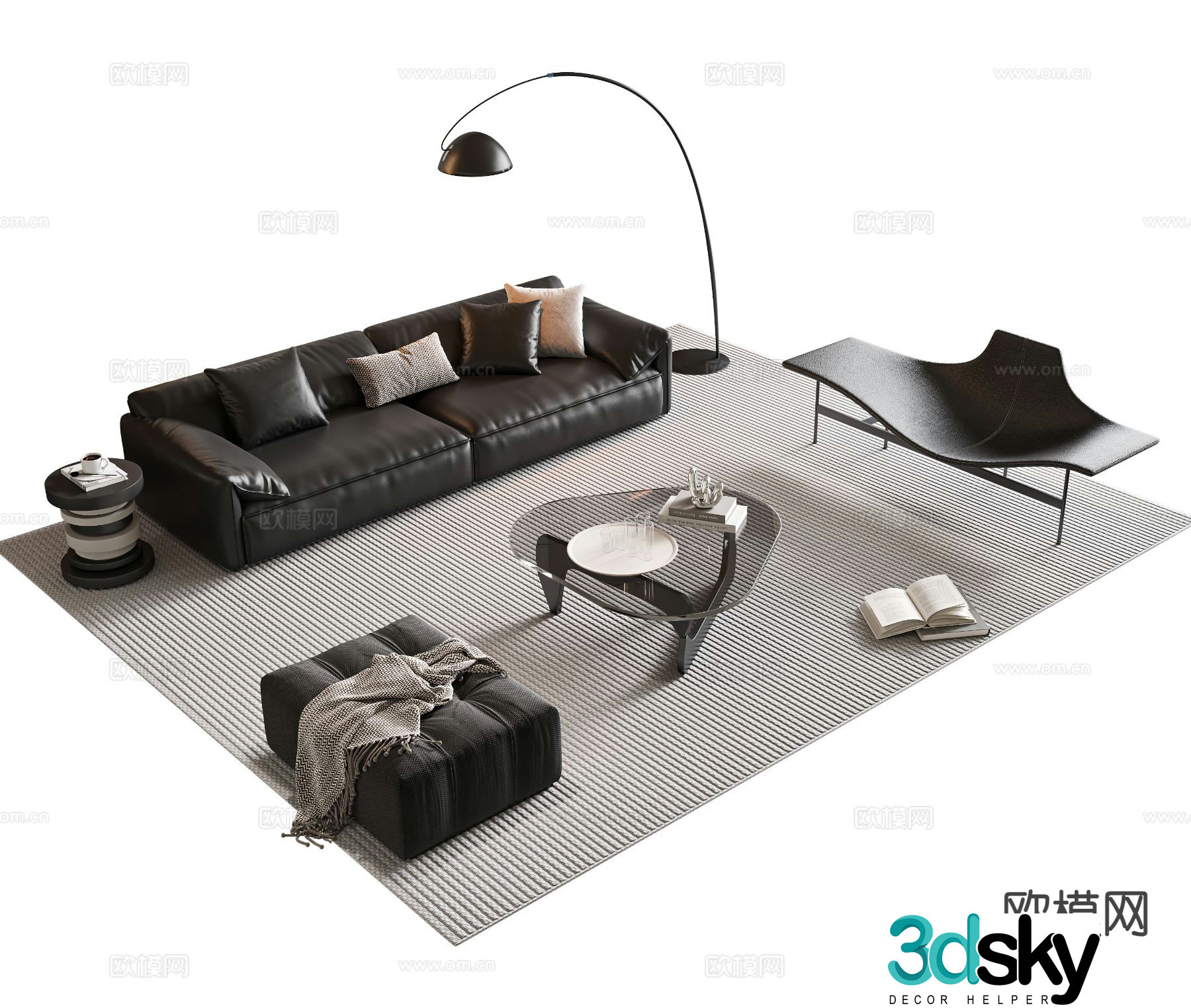 Italian sectional sofa 3d model