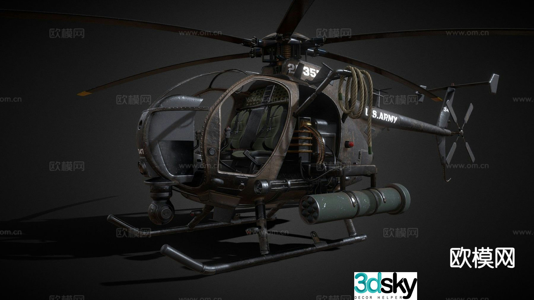 attack helicopter 3d model