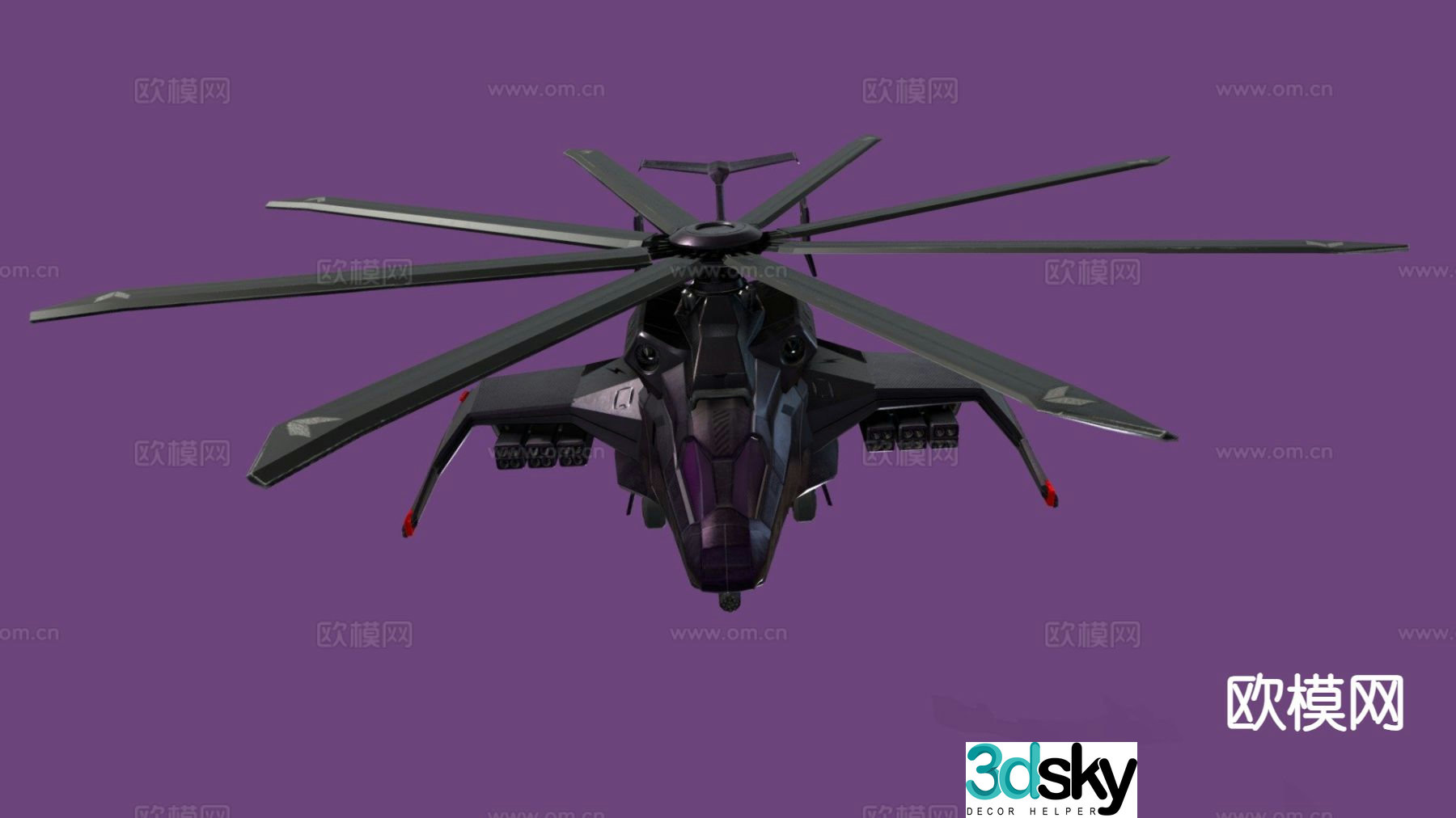 Modern helicopter 3d model