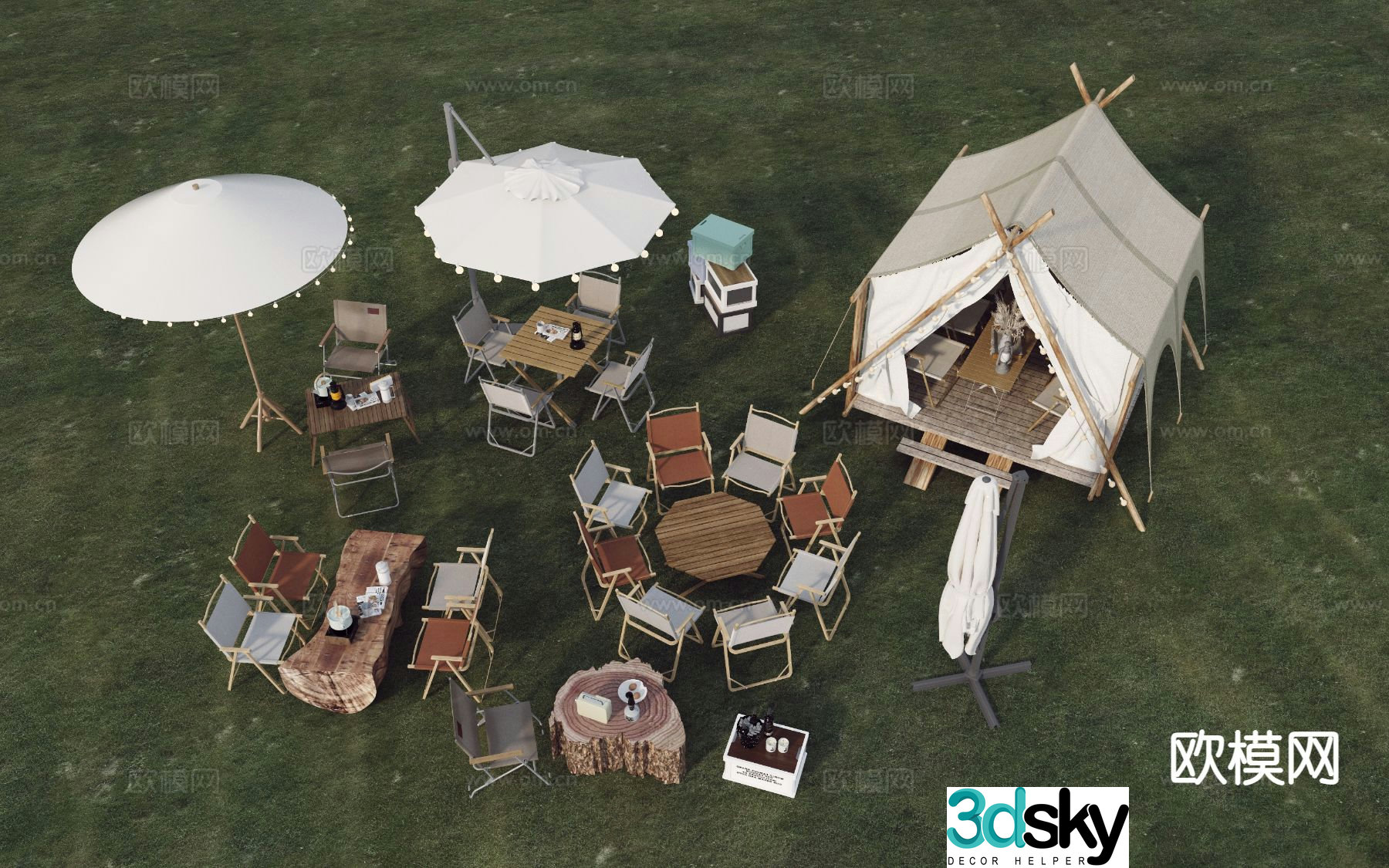 Modern outdoor tent 3d model