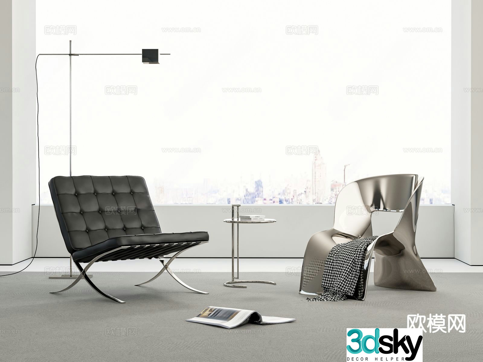 Modern chair leisure chair 3d model
