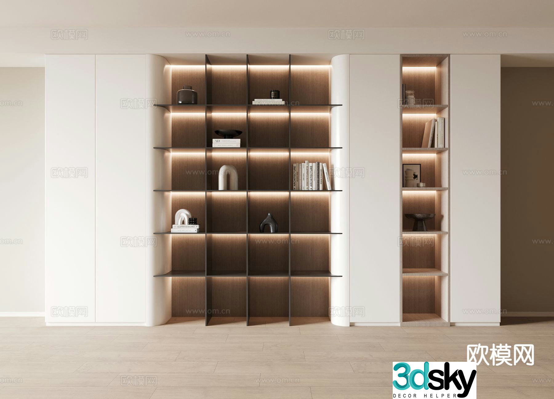 Modern bookcase Bookshelf 3D model